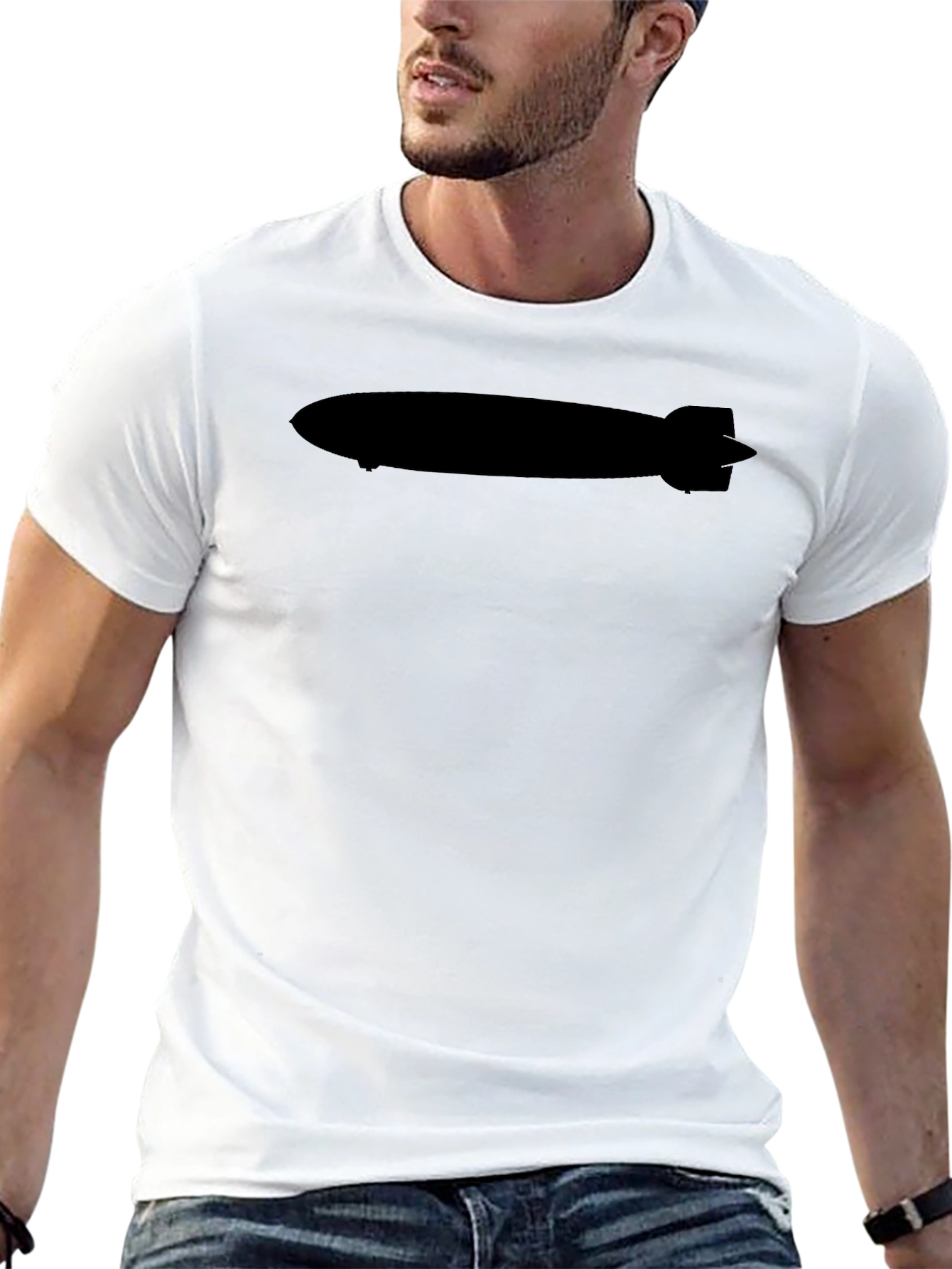 Black Black Zeppelin Silhouette T-Shirt view 13