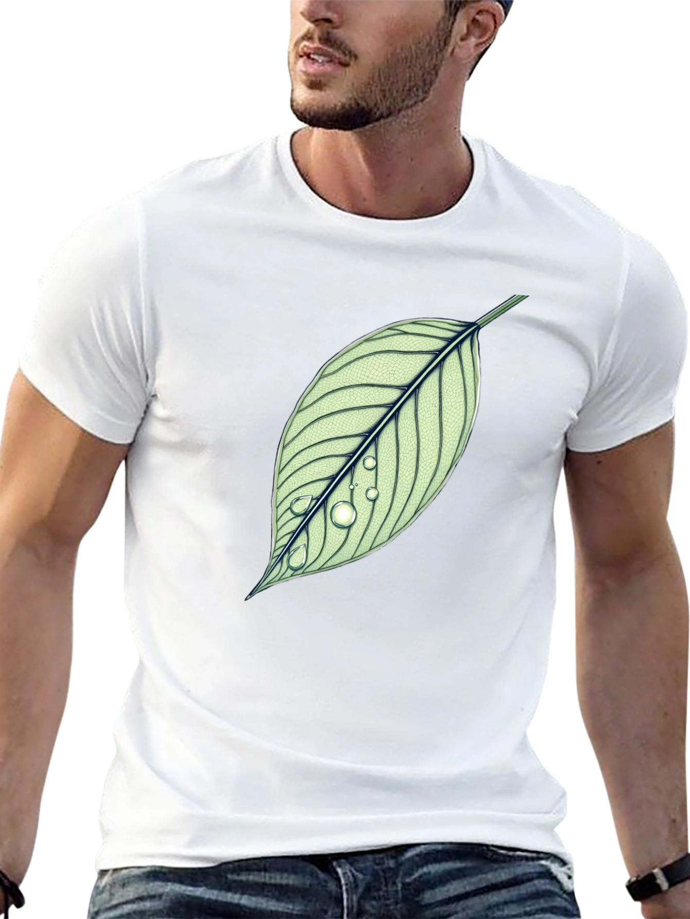 Black Leaf T-Shirt - Nature Inspired Graphic Tee view 13