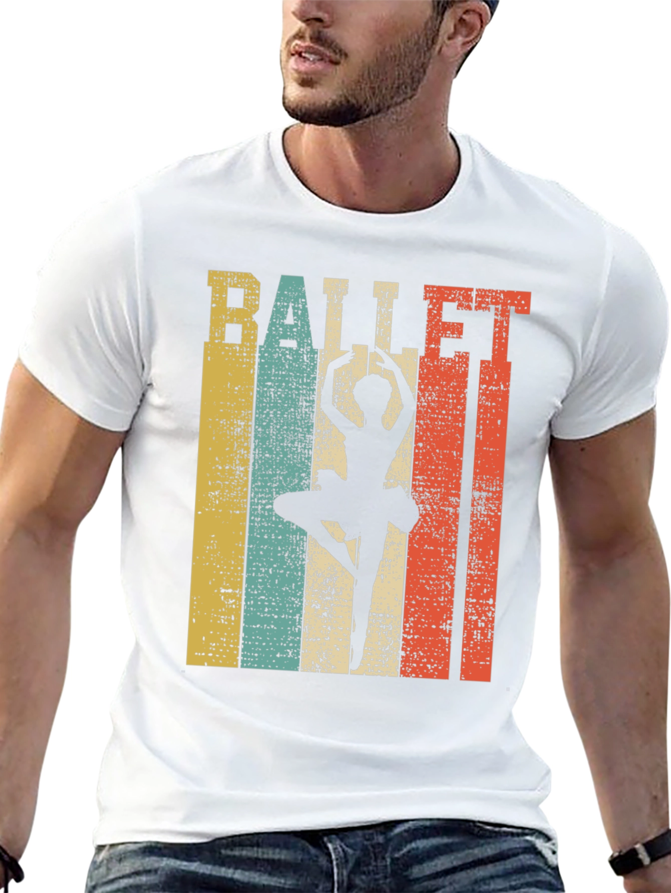 Black Ballet Dancer Retro Style Graphic Tee view 13