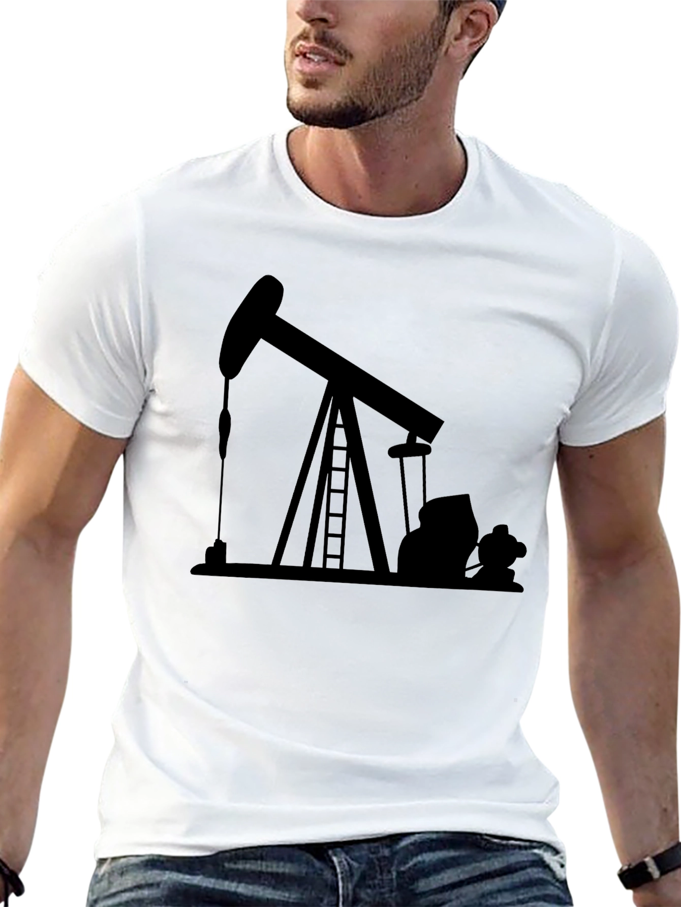 Black Oil Derrick Graphic T-Shirt - Black view 13