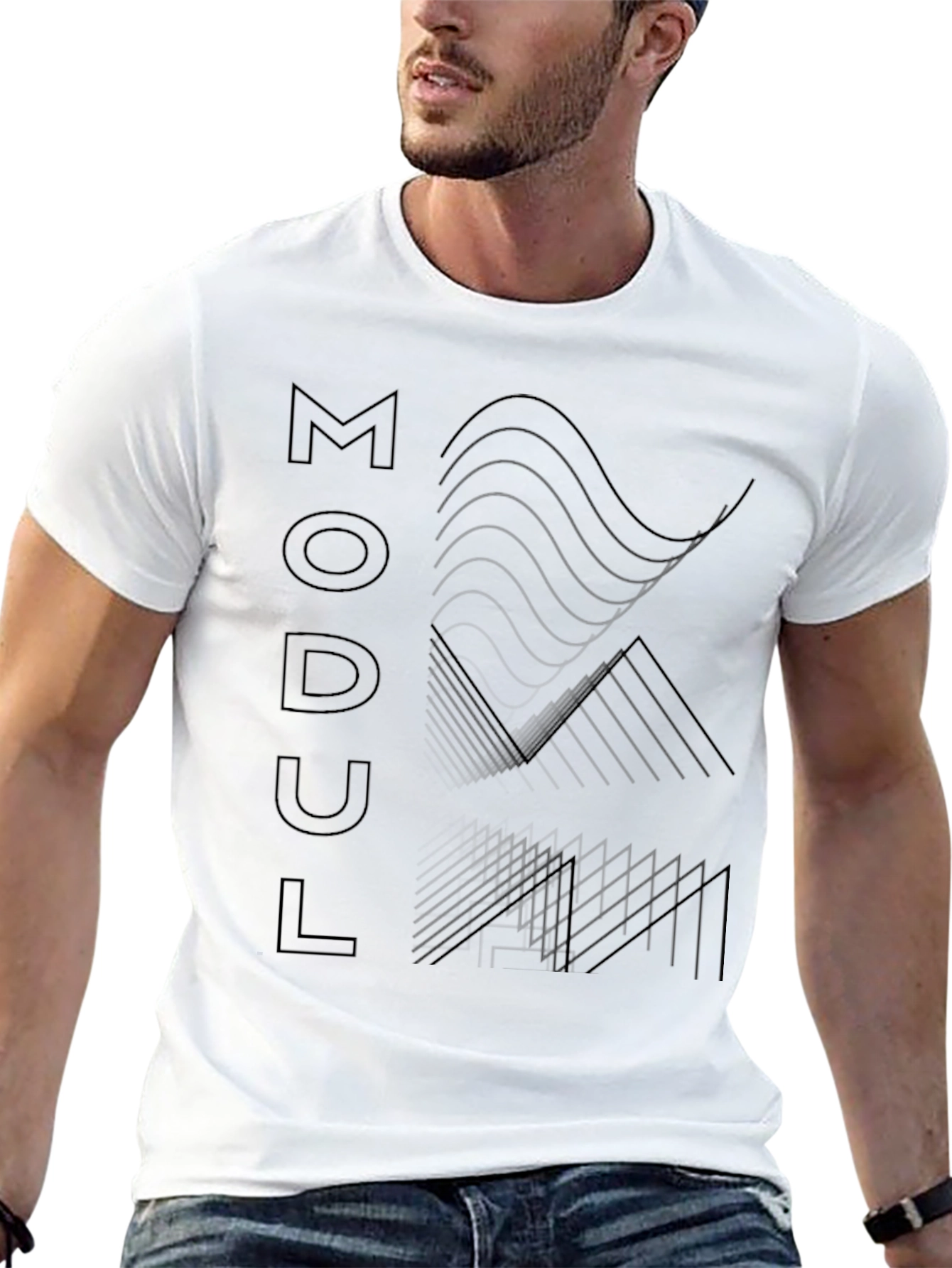 Black Minimalist MODUL Black Graphic Tee view 13