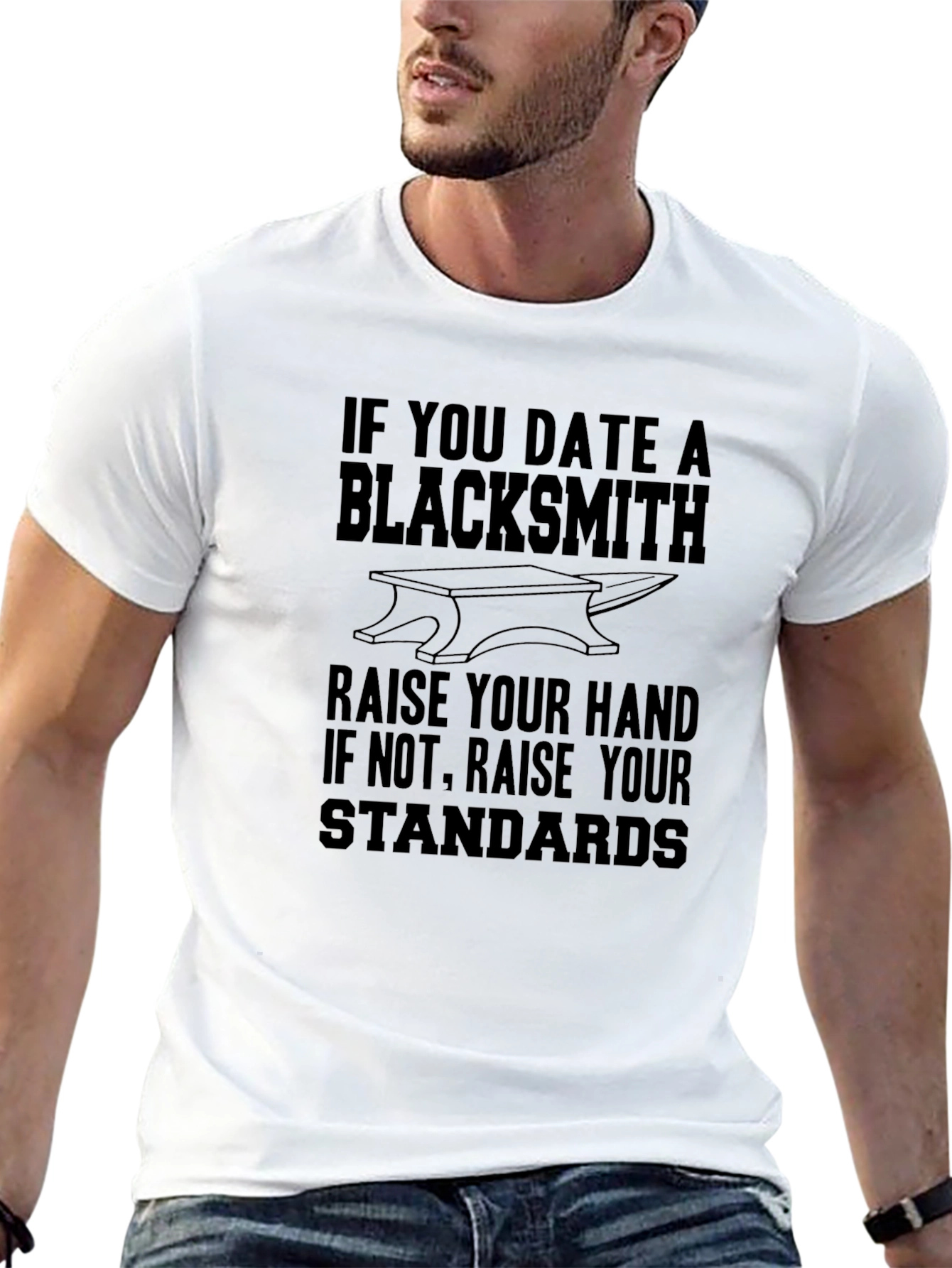 Black Blacksmith Dating T-Shirt - Funny Black Tee view 13