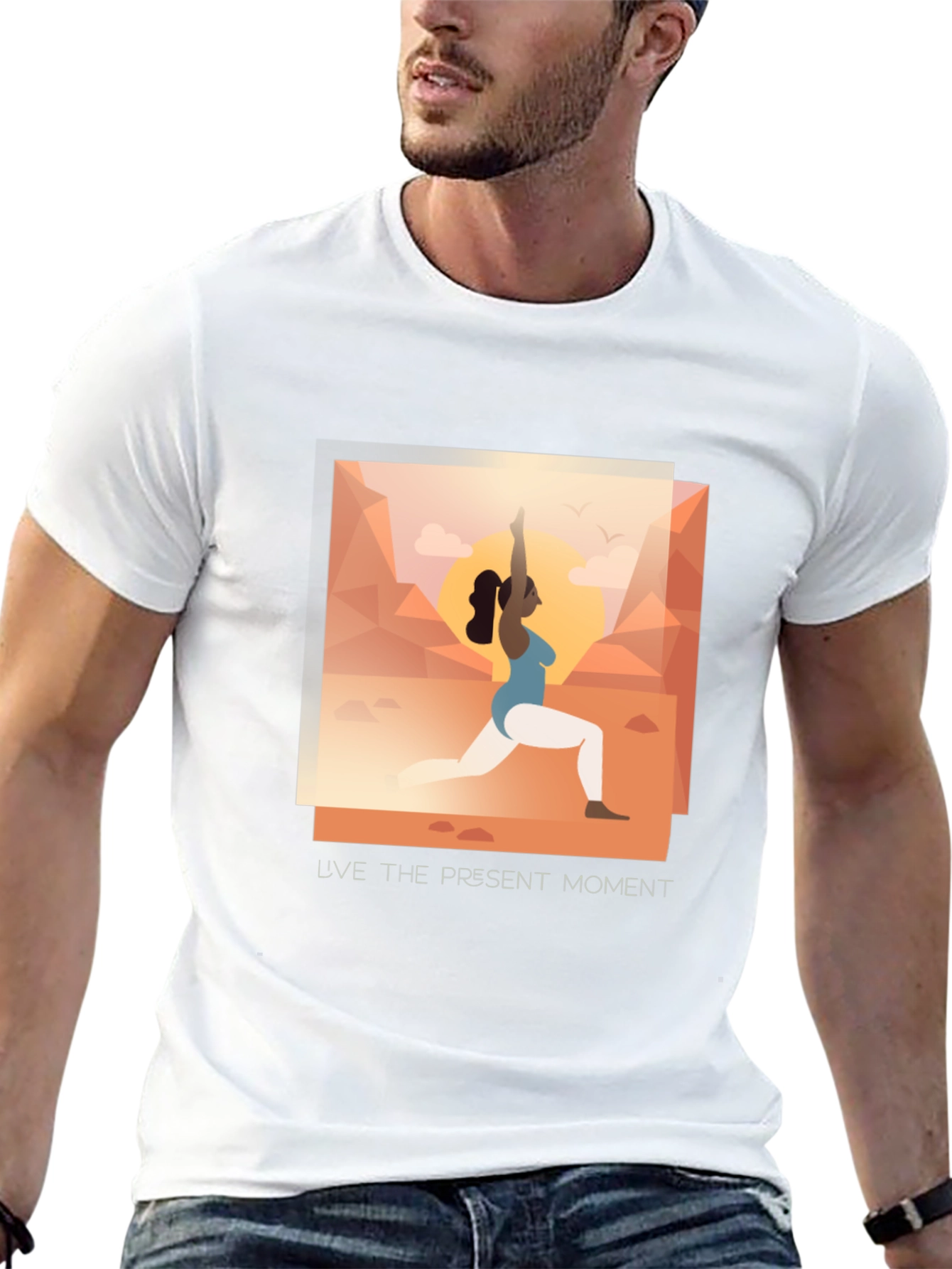 Black Yoga Present Moment Graphic Tee - Unisex view 13