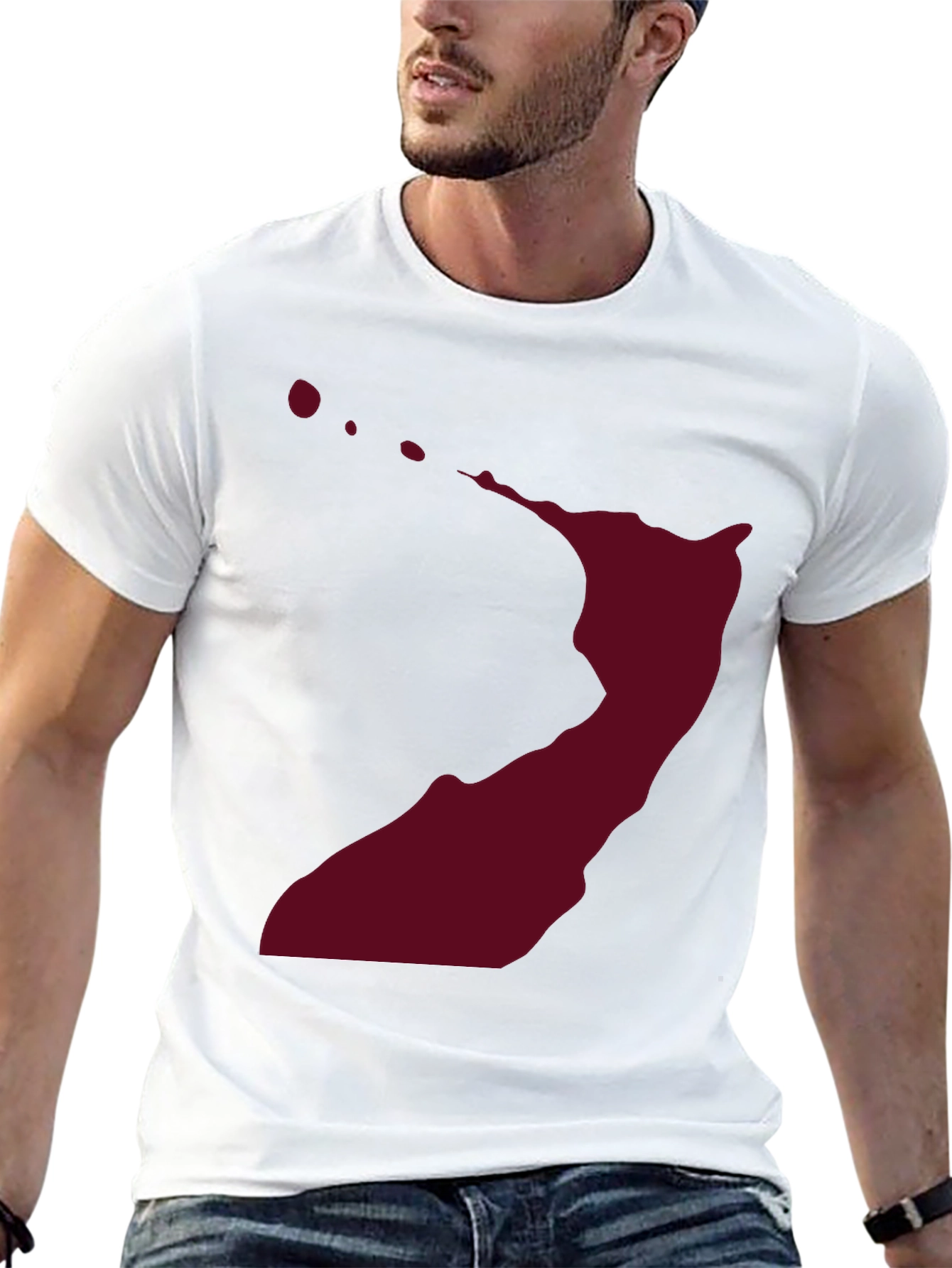 Black Abstract Splatter Graphic Black T-Shirt view 13