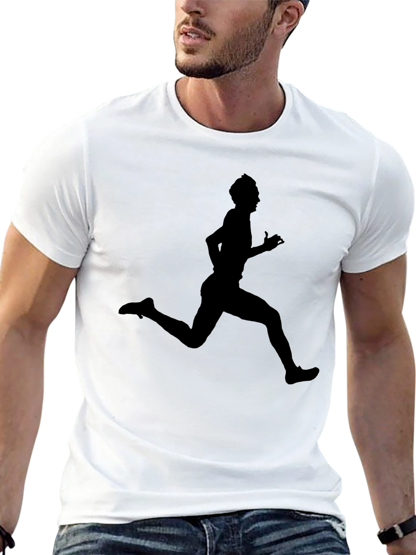 Black Running Man Graphic Black T-Shirt view 13