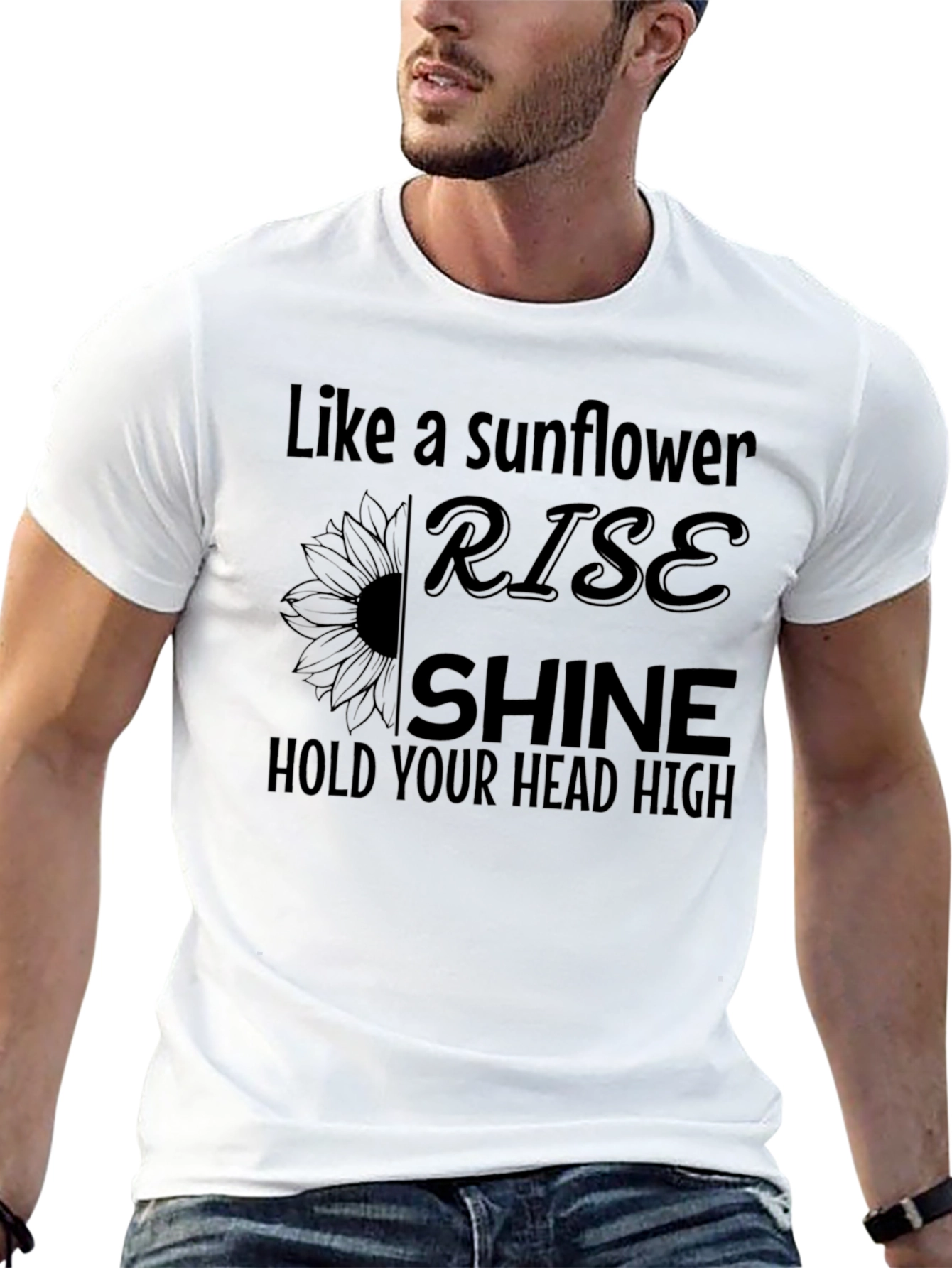 Black Sunflower Rise Shine Black Graphic T-Shirt view 13