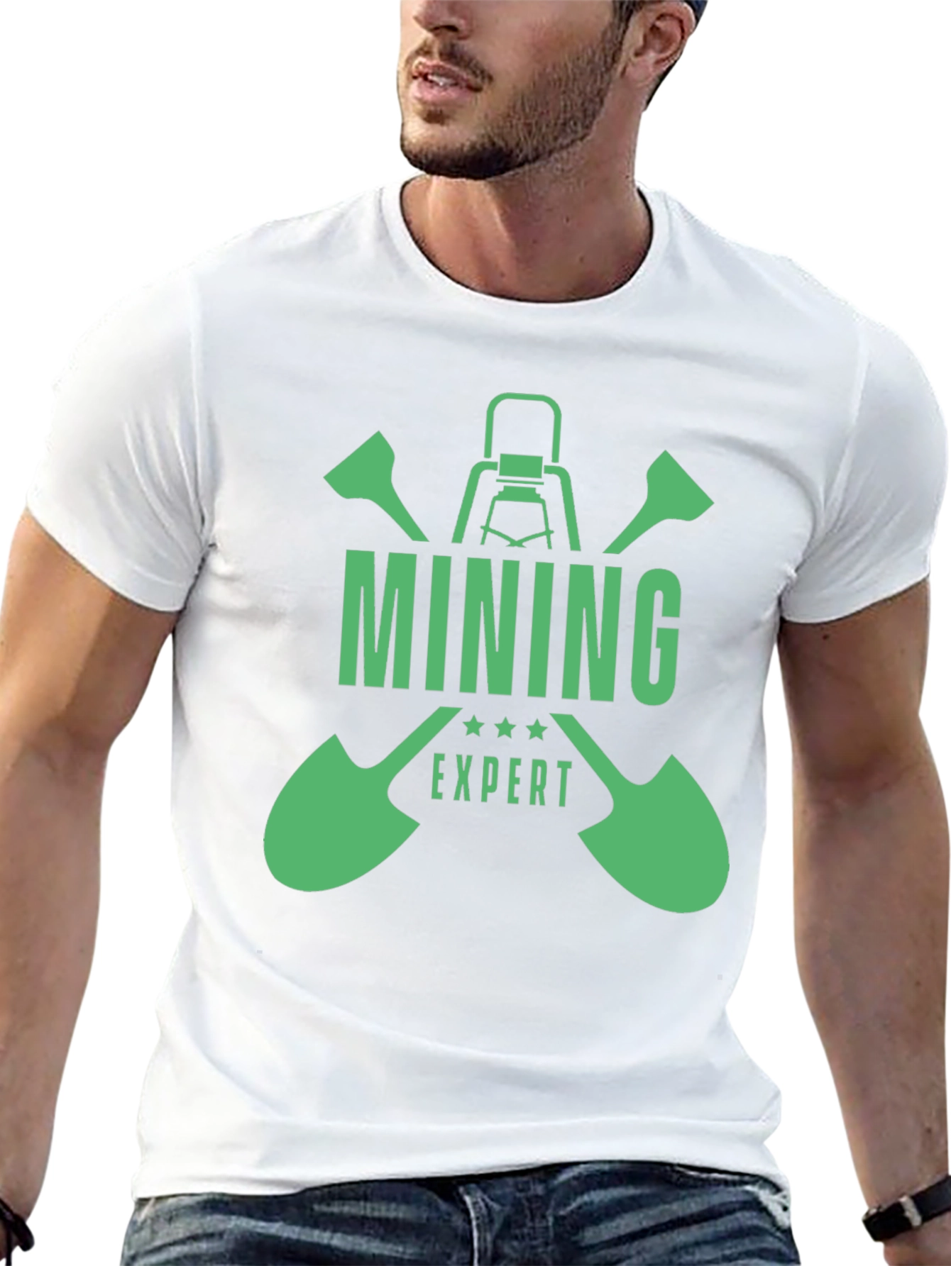 Black Mining Expert Graphic T-Shirt - Black view 13