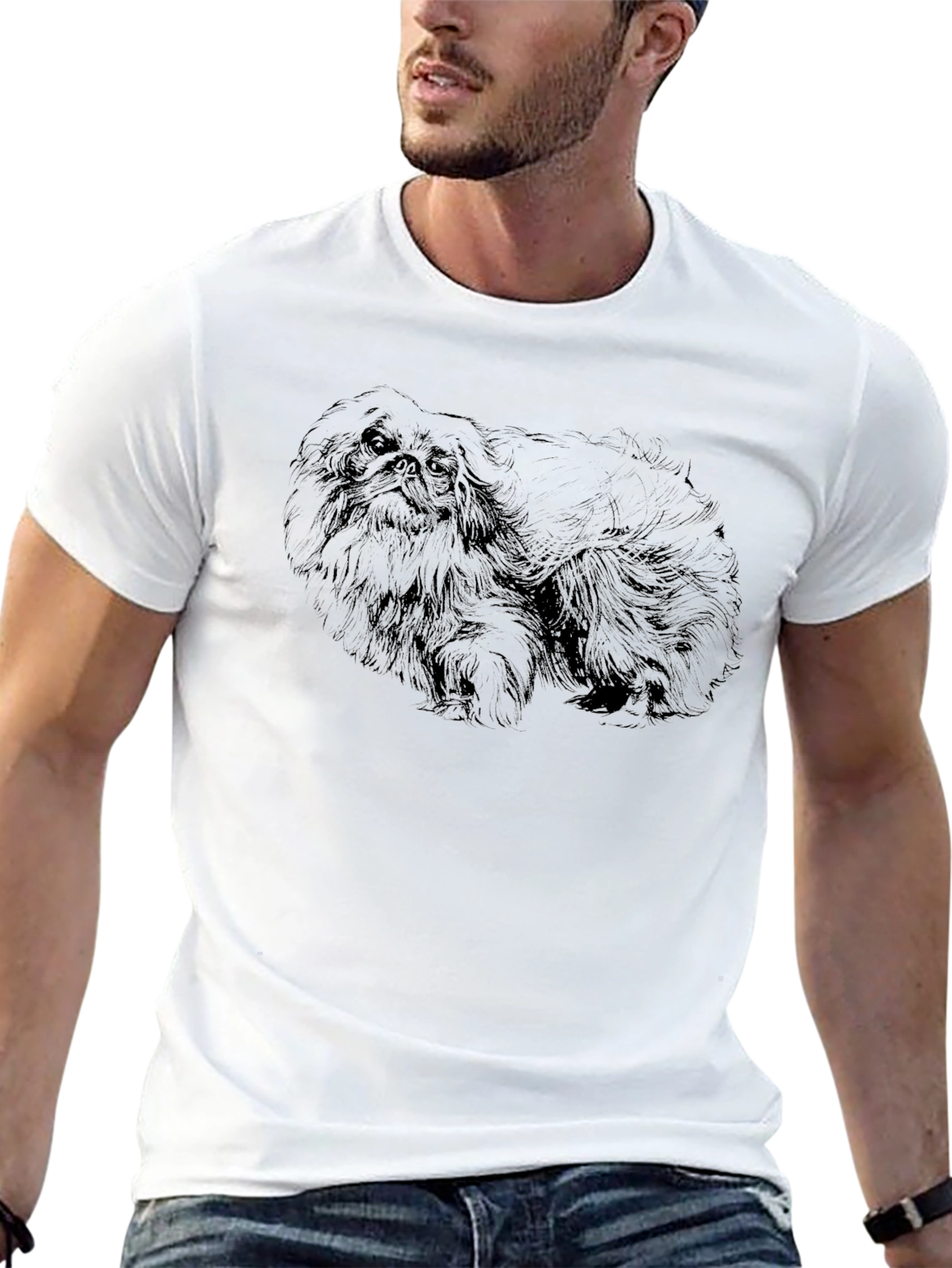 Black Pekingese Dog Graphic Tee - Casual Style view 13
