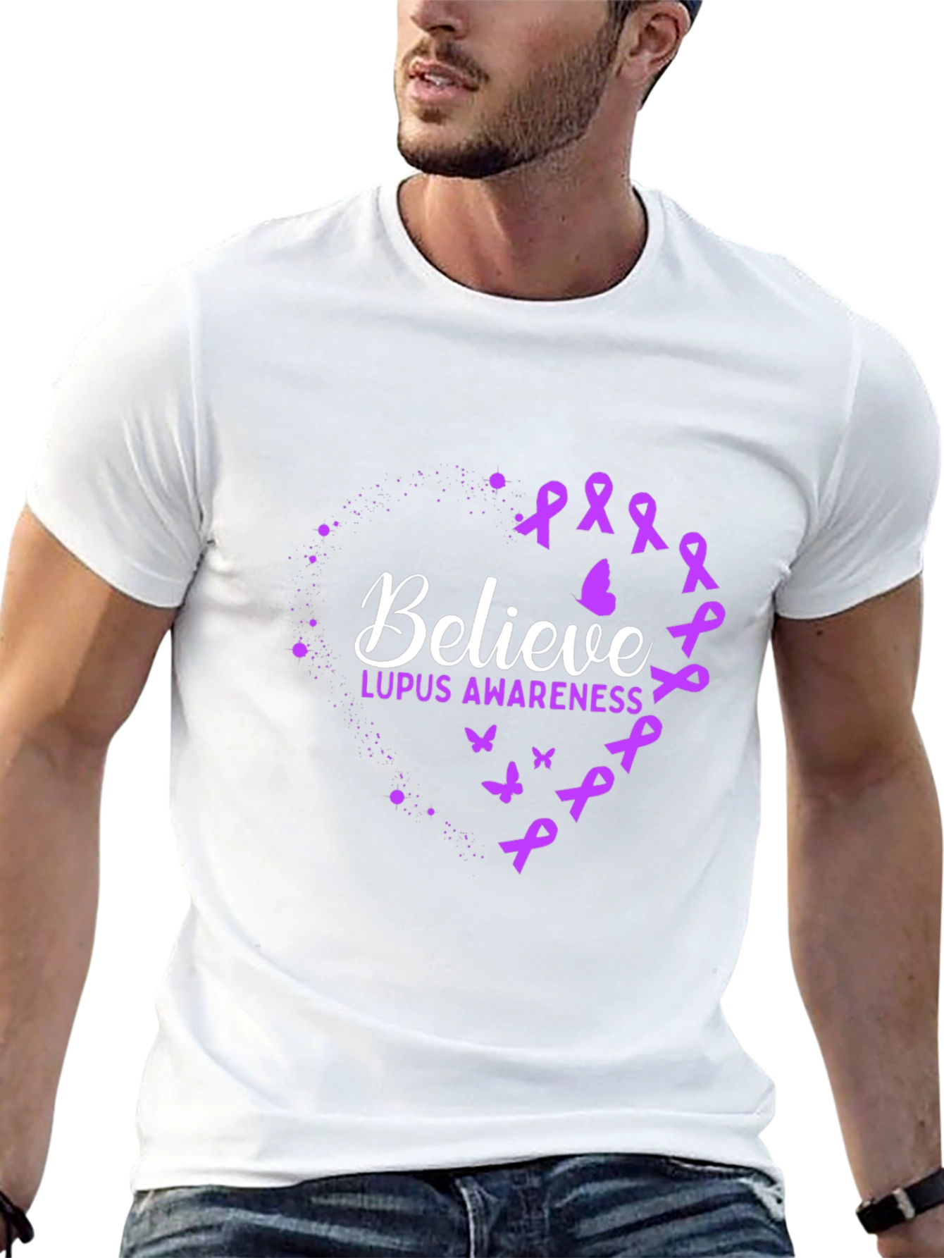 Black Believe Lupus Awareness T-Shirt - Unisex view 13