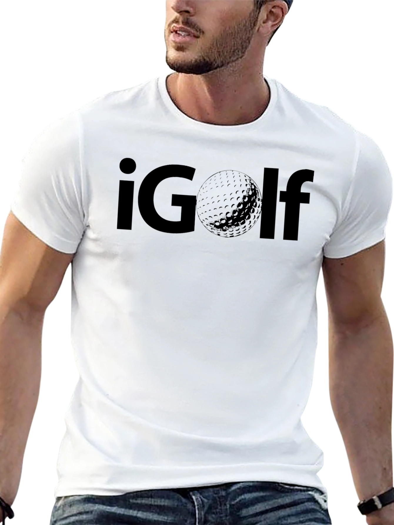 Black iGolf Graphic Tee - Black Cotton Golf Lover T-Shirt view 13