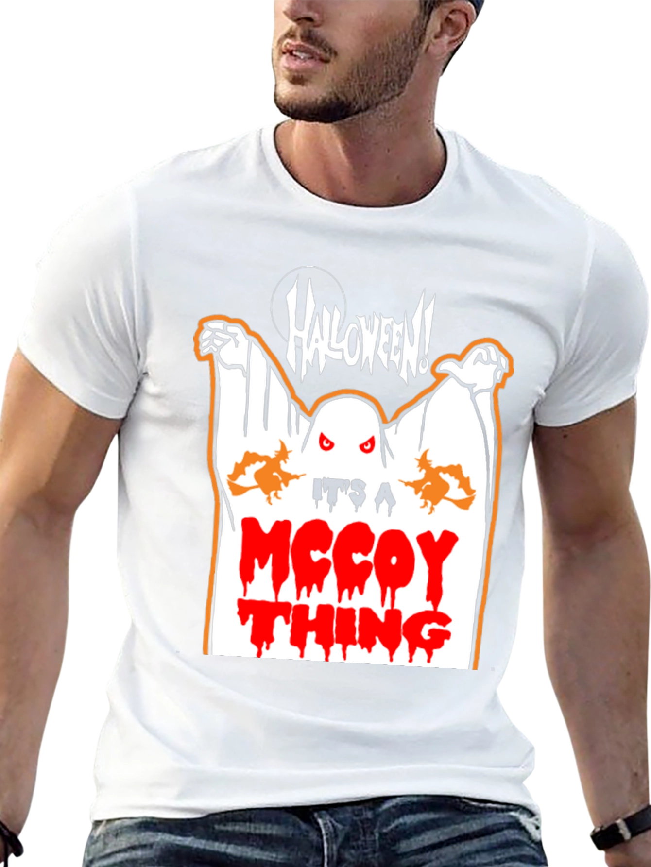 Black Halloween McCoy Thing Ghost Graphic T-Shirt view 13