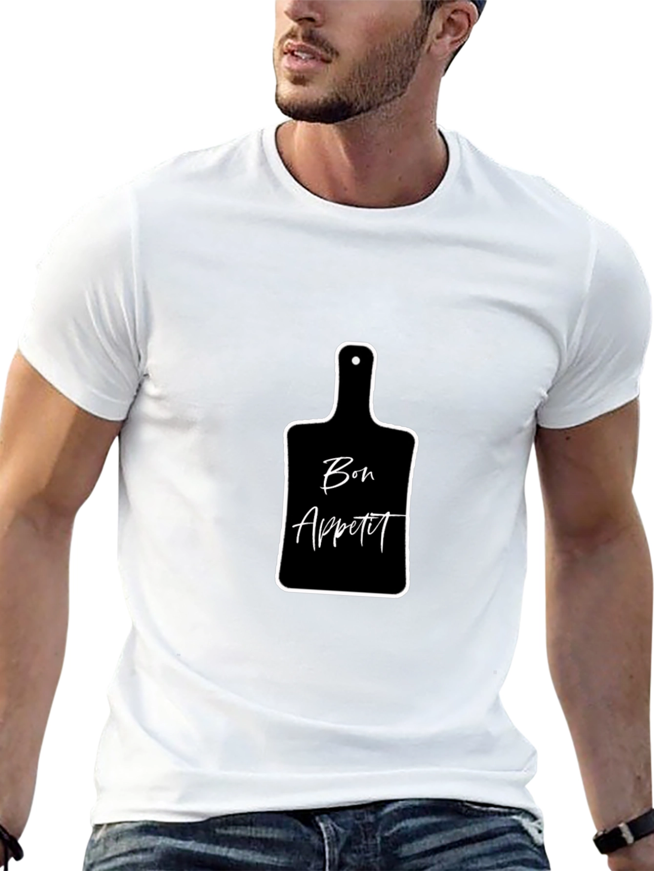 Black Bon Appétit Cutting Board Graphic T-Shirt view 13