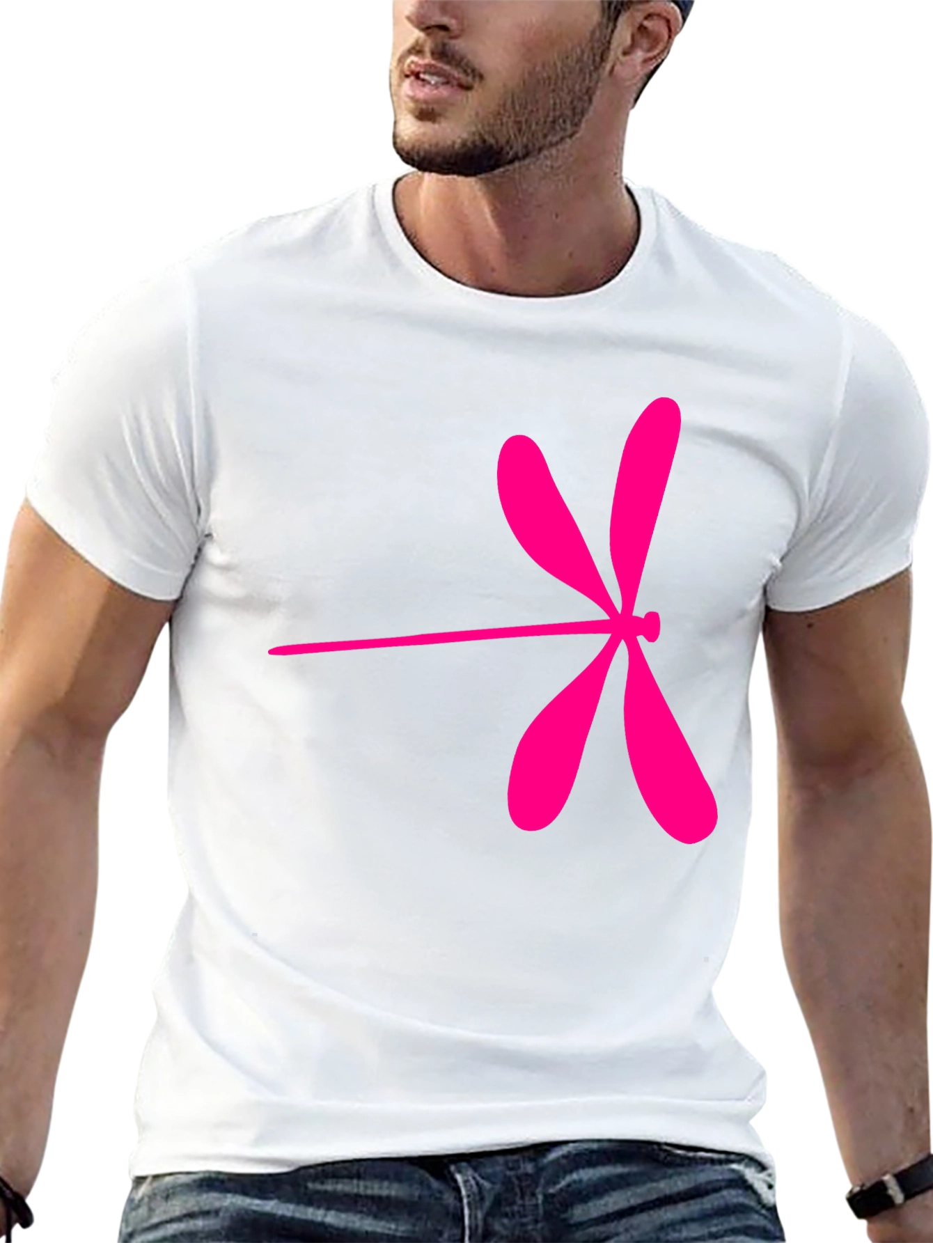 Black Pink Dragonfly Graphic T-Shirt view 13