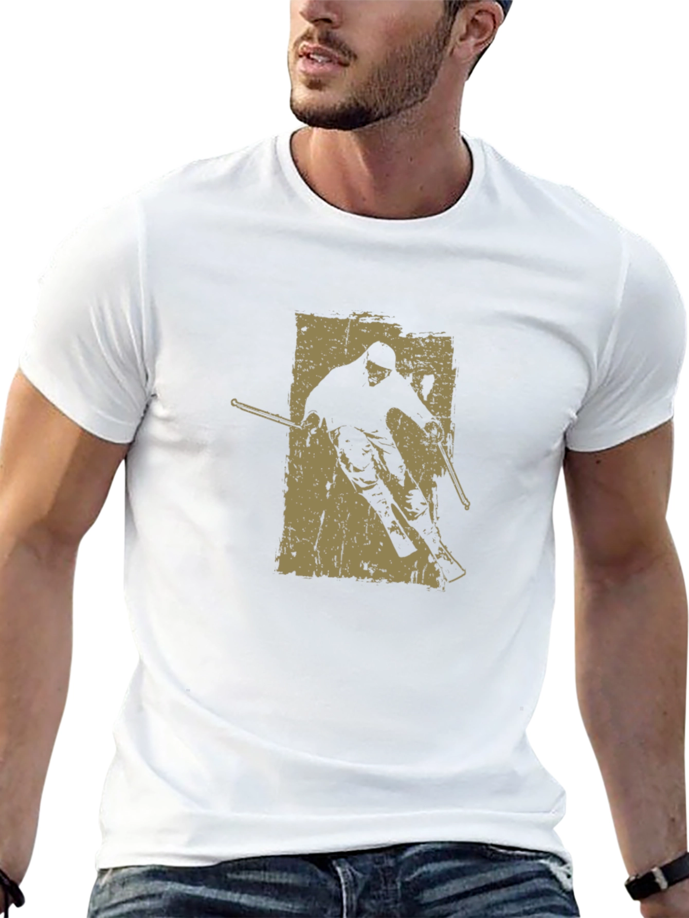 Black Vintage Skier Graphic Tee view 13
