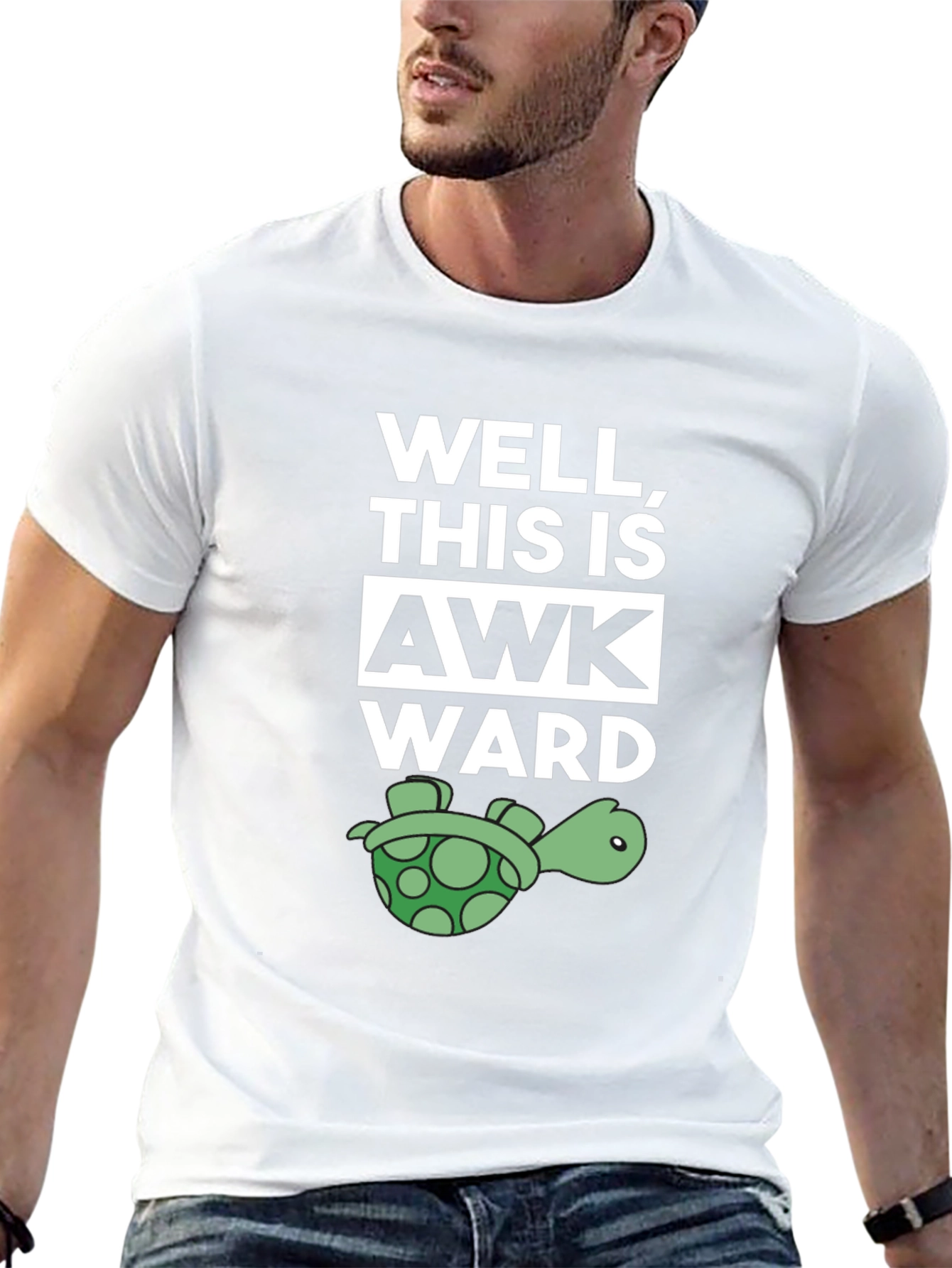 Black Well, This is Awkward Turtle T-Shirt view 13