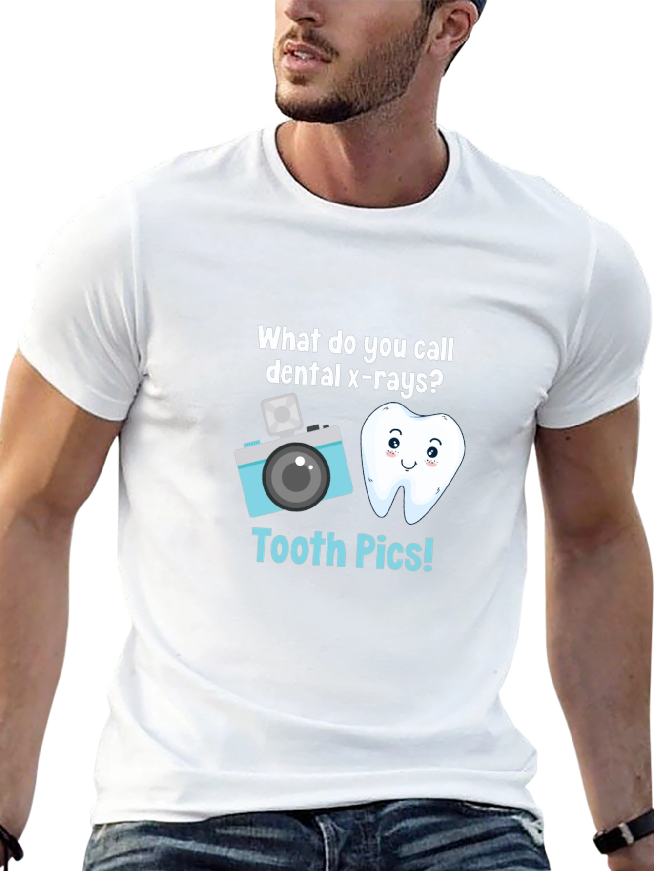 Black Tooth Pics Dental Pun T-Shirt - Black view 13