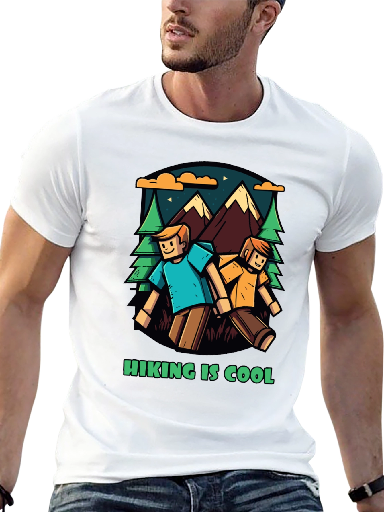 Black Hiking is Cool Graphic T-Shirt view 13