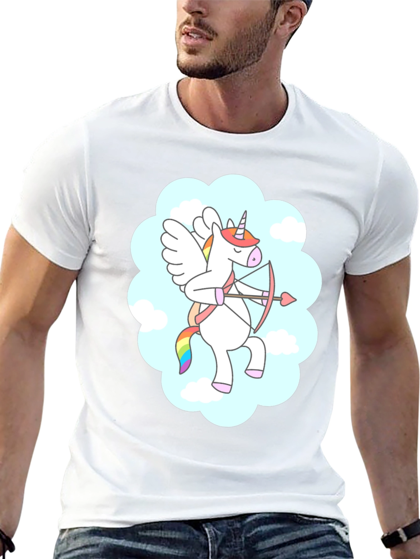 Black Cupid Unicorn Black T-Shirt: Magical Love Arrow! view 13