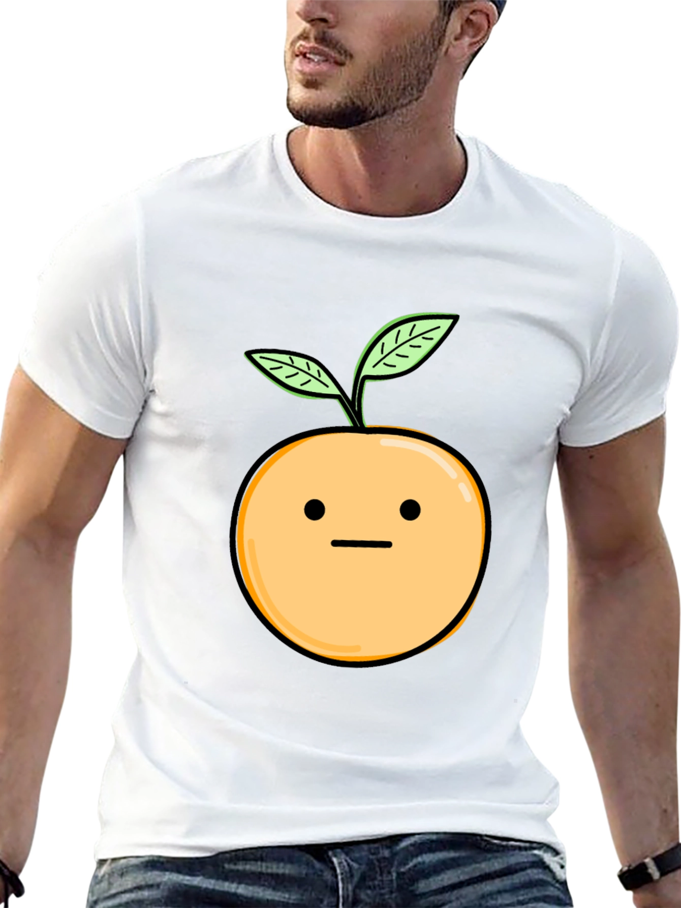 Black Funny Orange Plant T-Shirt view 13