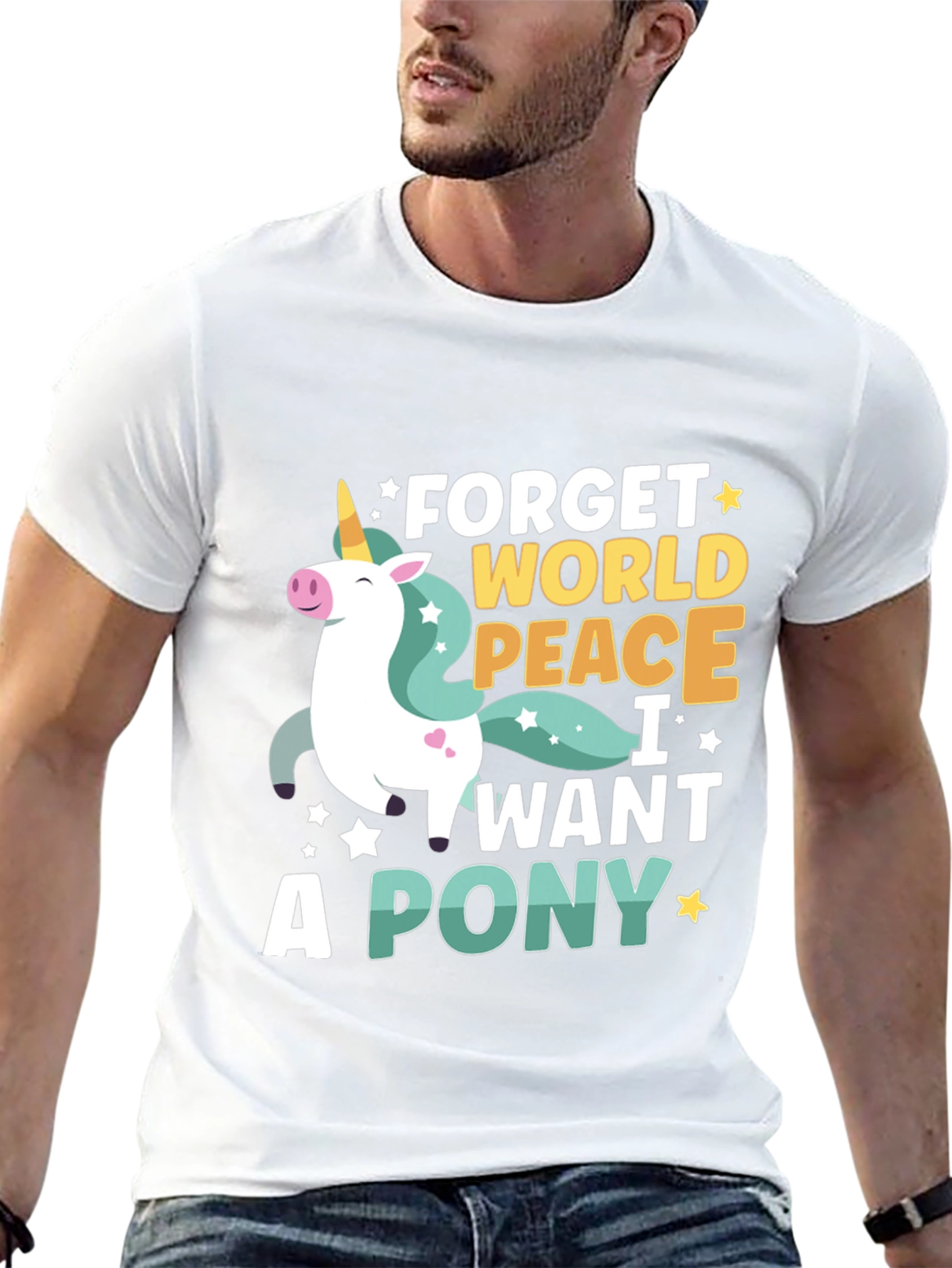 Black Forget World Peace - I Want a Pony T-Shirt view 13