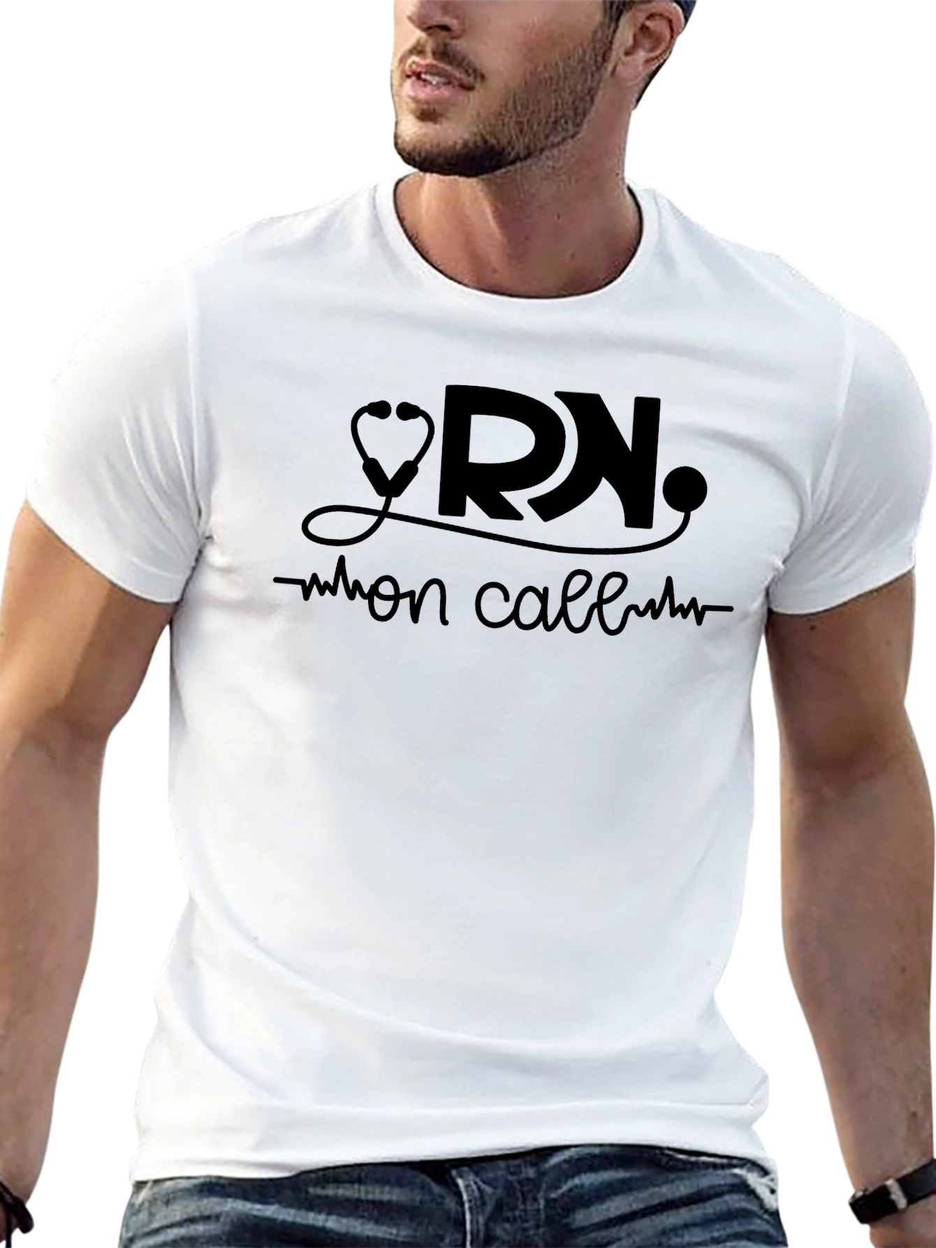 Black RN On Call Graphic T-Shirt view 13