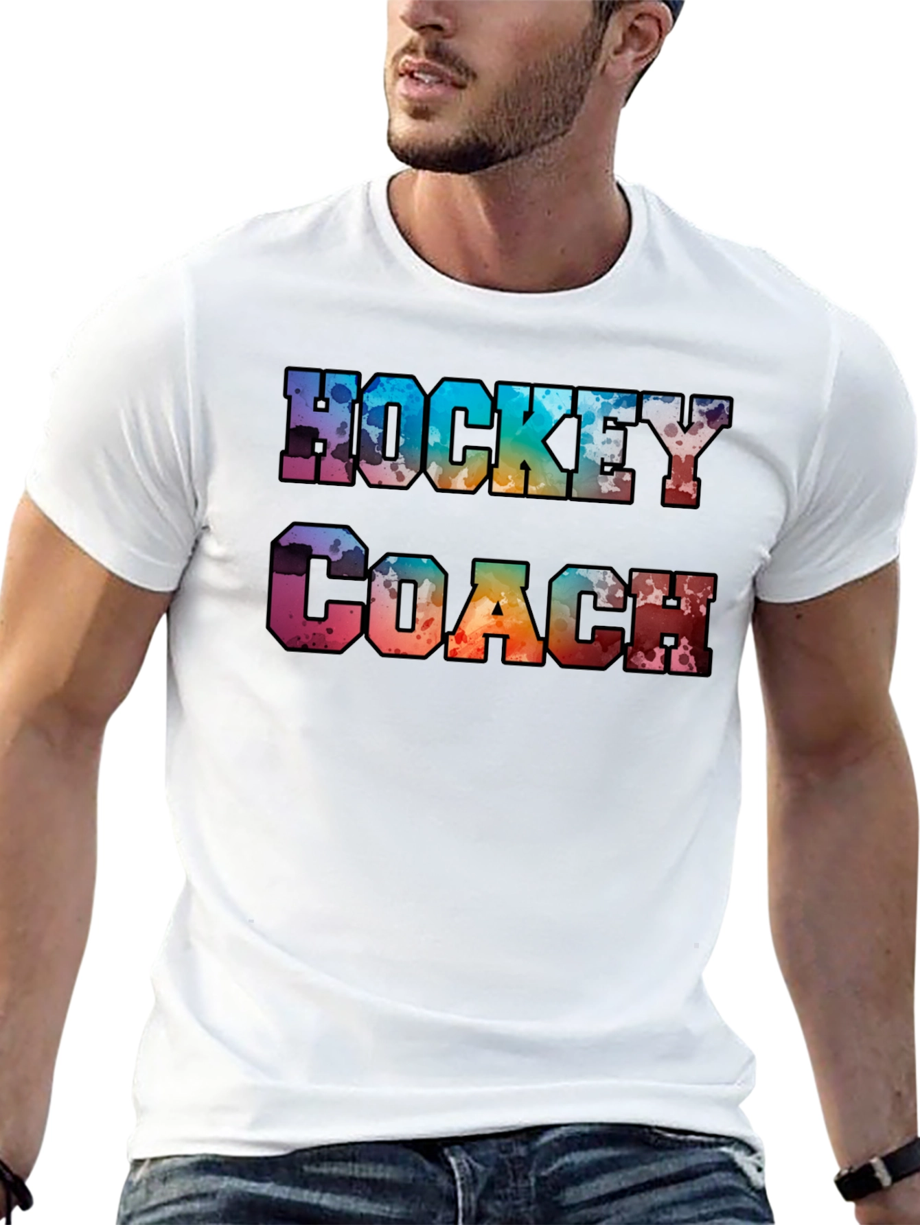 Black Hockey Coach Graphic Tee view 13