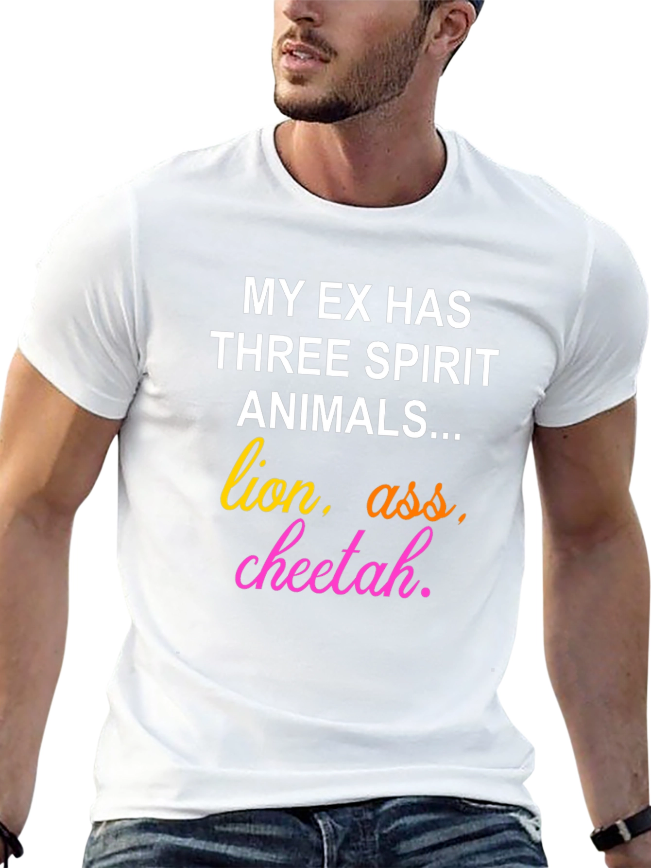 Black Funny Ex Spirit Animals Graphic Tee view 13