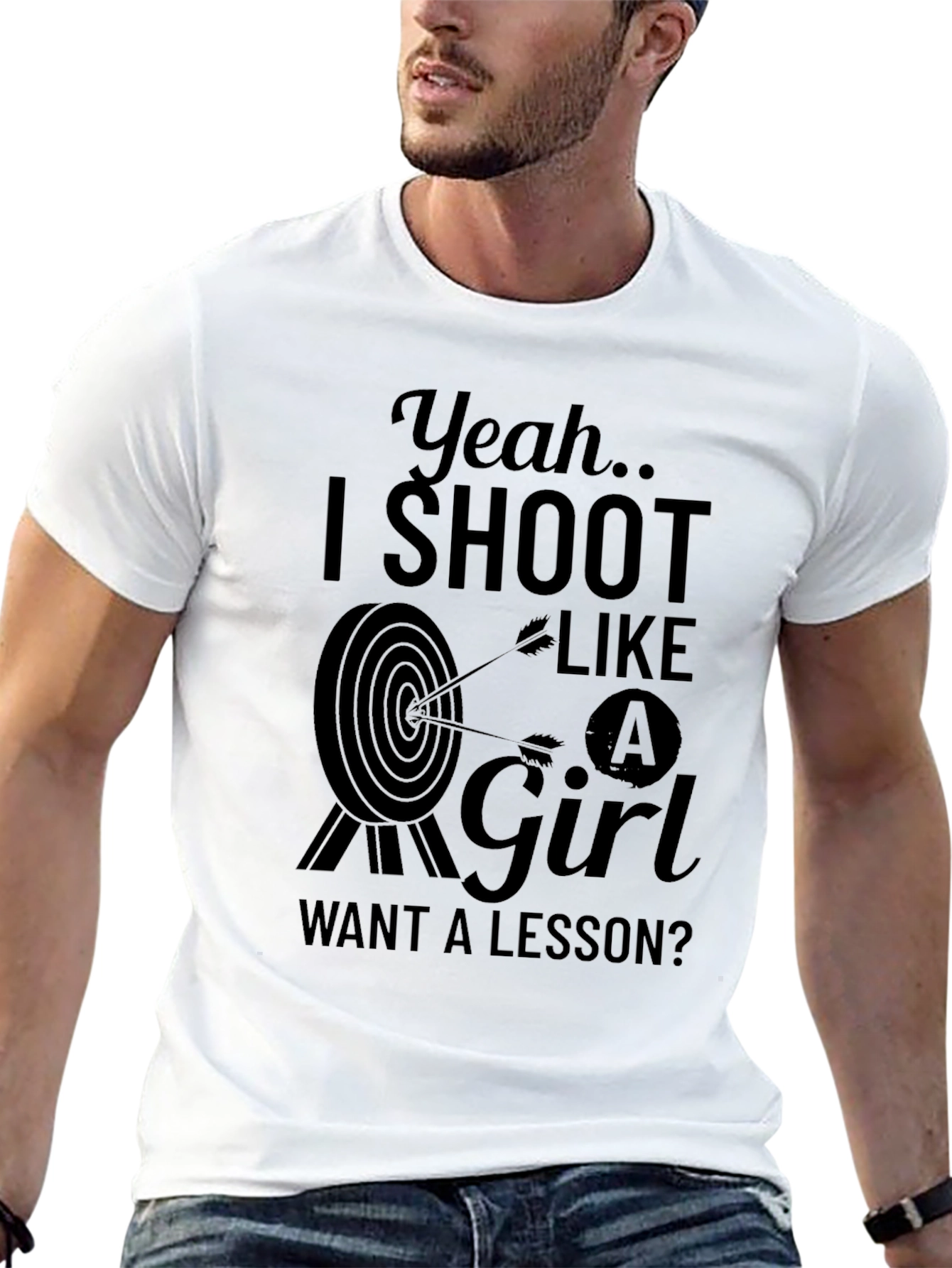 Black Yeah I Shoot Like a Girl T-Shirt view 13