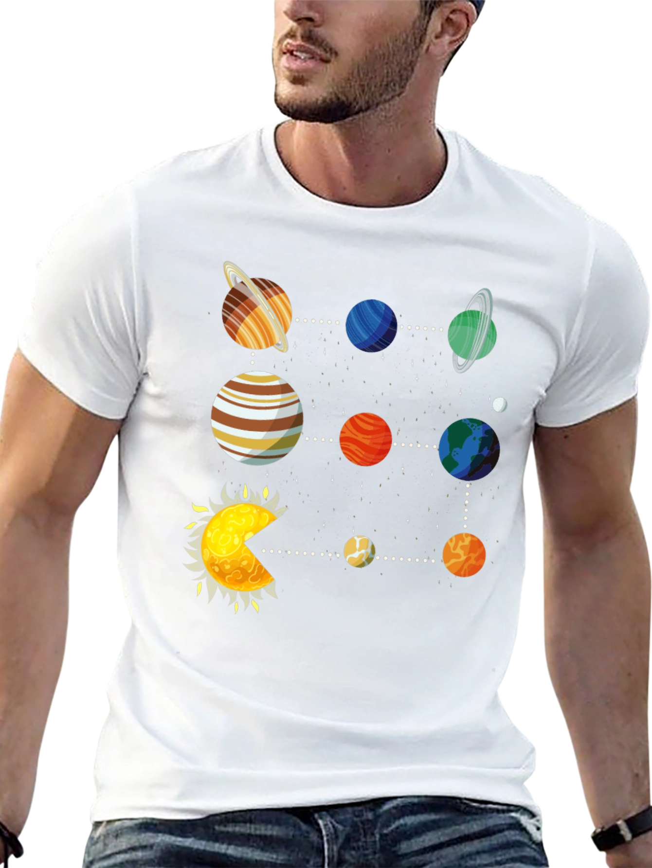 Black Solar System Graphic T-Shirt view 13