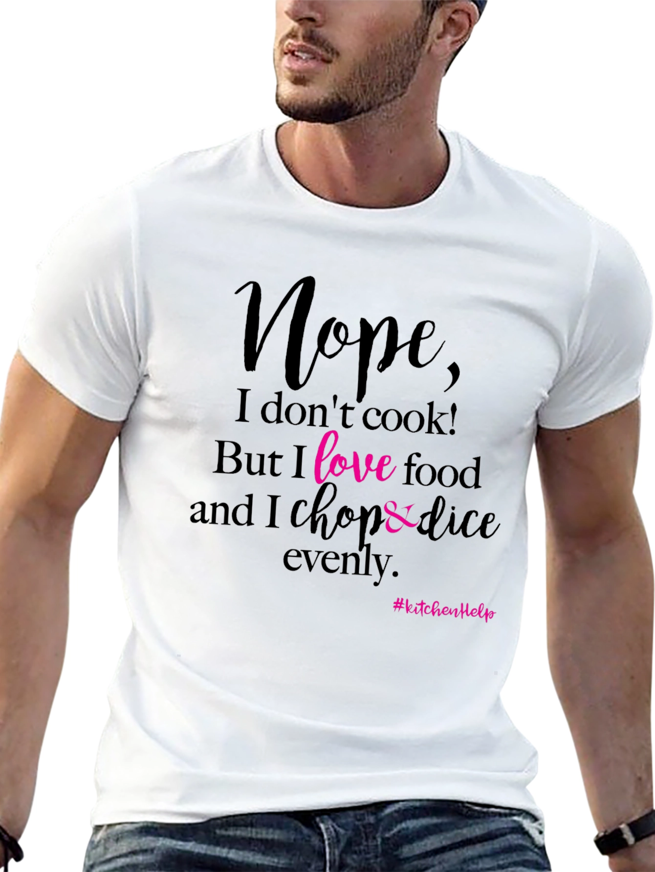 Black Funny Kitchen T-Shirt - Nope, I Don't Cook! view 13