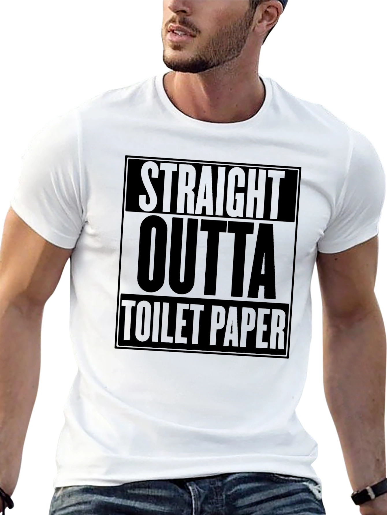 Black Straight Outta Toilet Paper Graphic Tee view 13