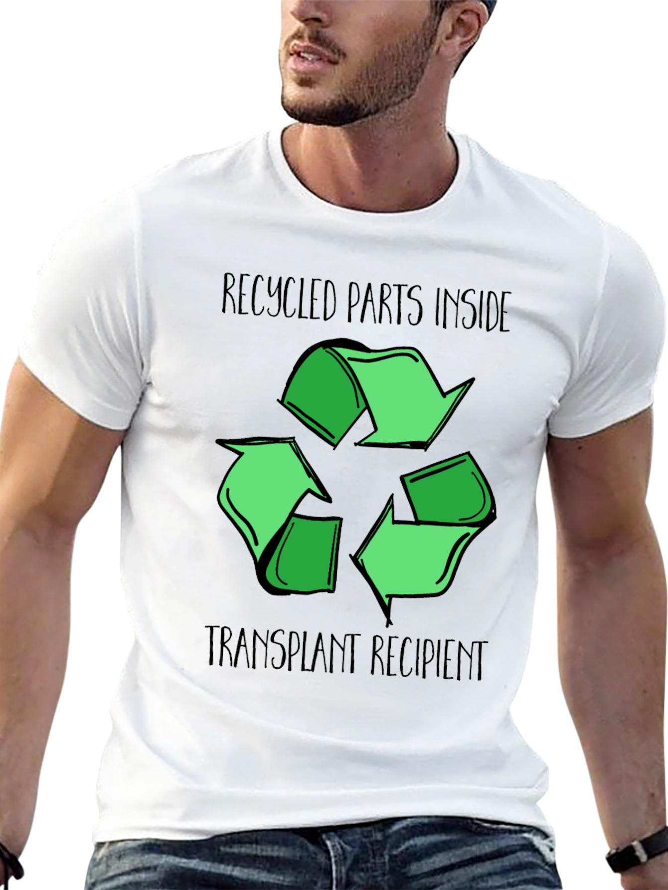 Black Recycled Parts Transplant Recipient Graphic Tee view 13
