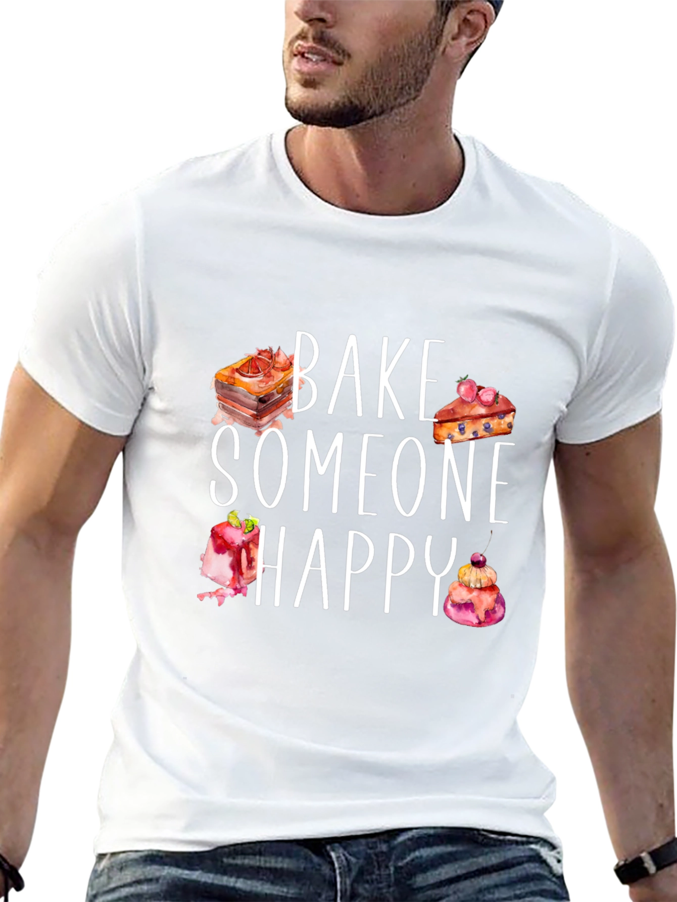 Black Bake Someone Happy Graphic Tee view 13