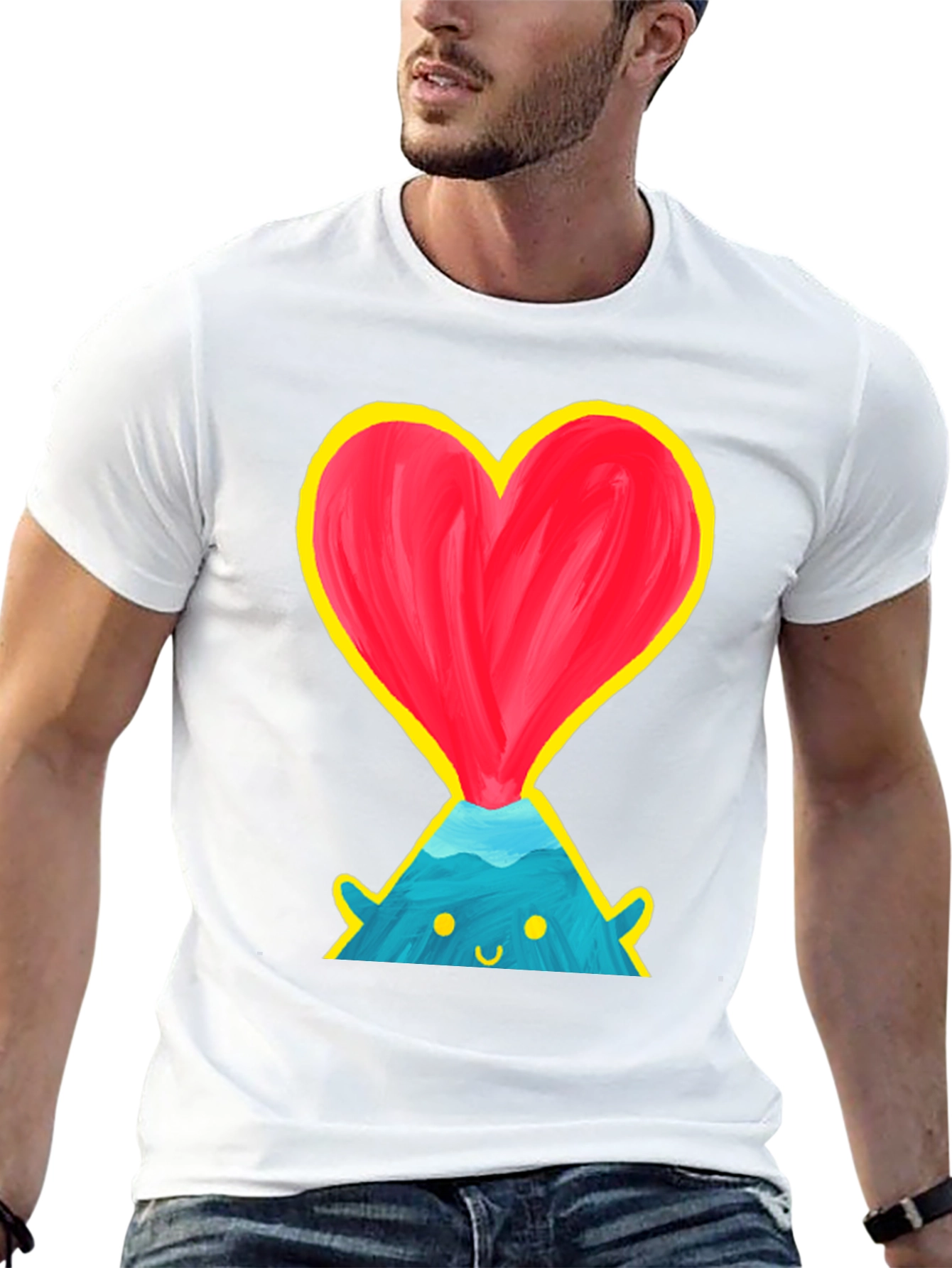 Black Volcano Heart T-Shirt - Erupting Love view 13