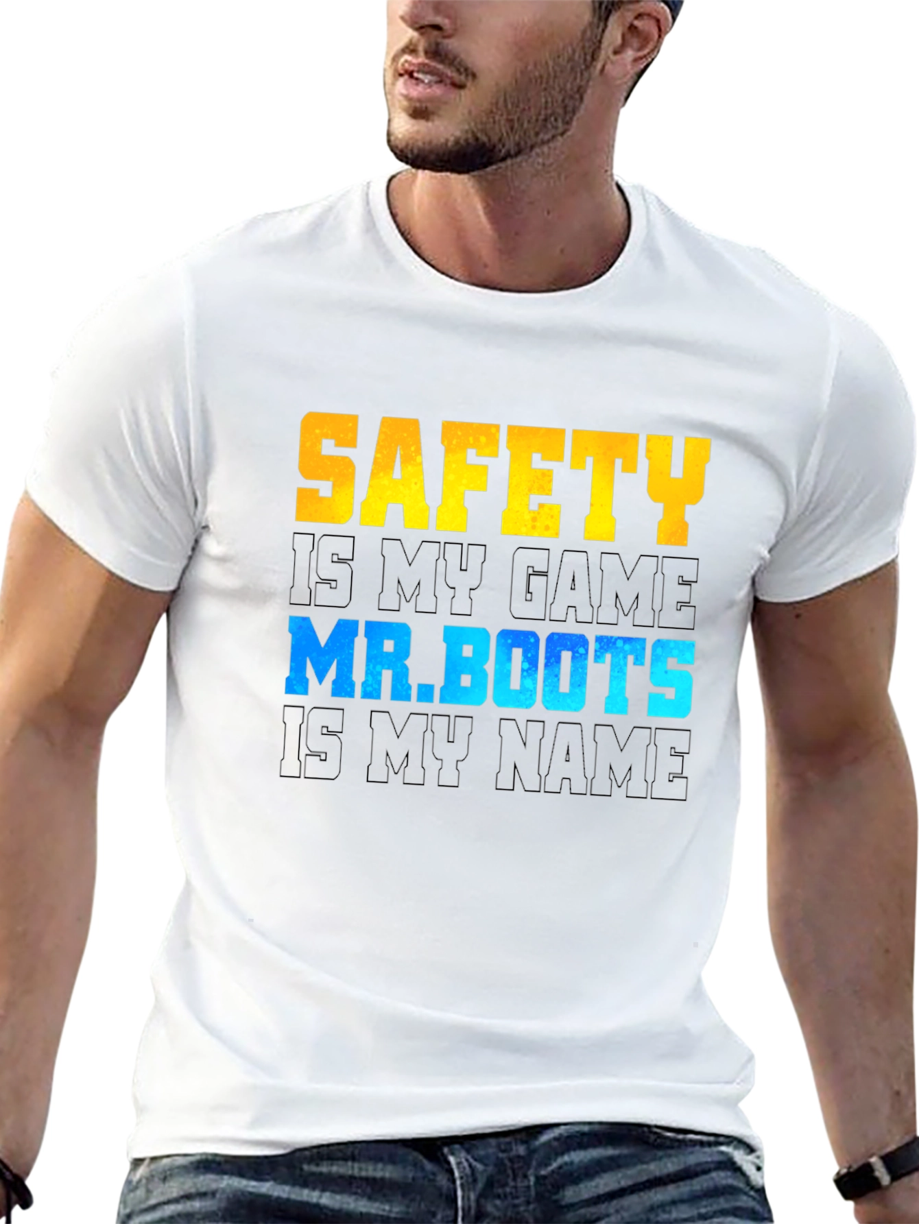 Black Safety is My Game Mr. Boots T-Shirt view 13