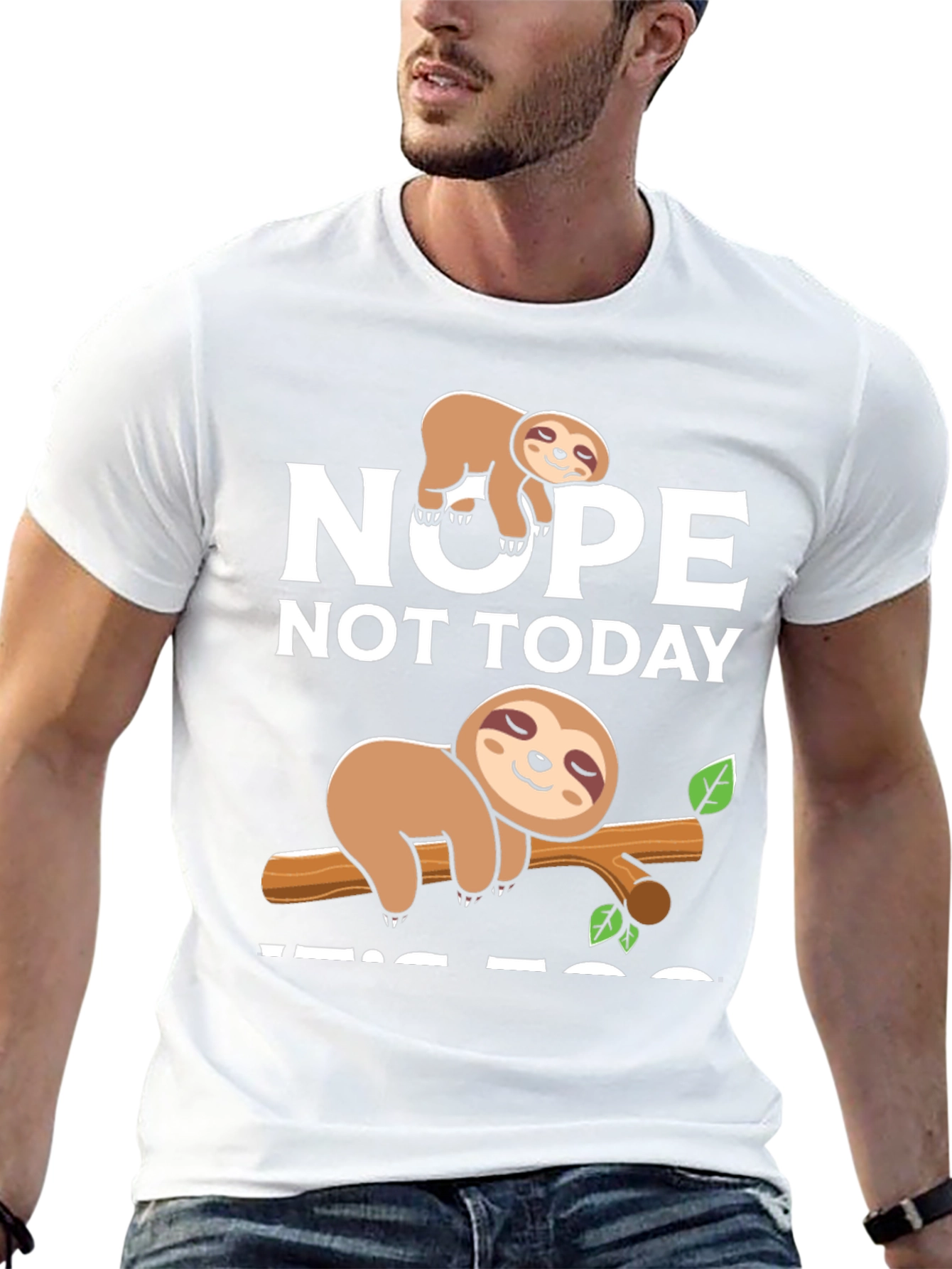 Black Nope Not Today Sloth Graphic Tee - Comfort & Style view 13