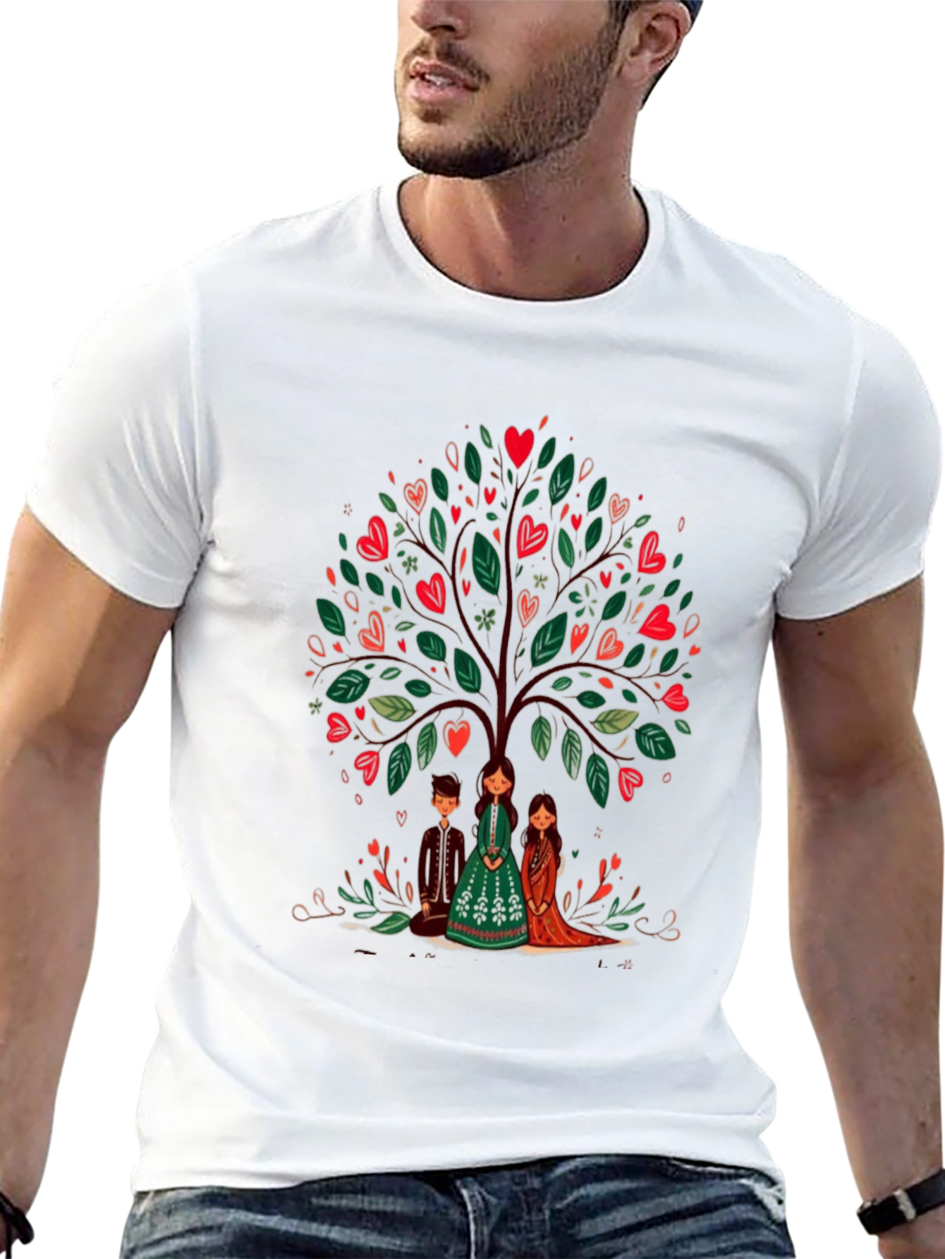 Black Heart Tree Graphic Tee - Whimsical Design view 13