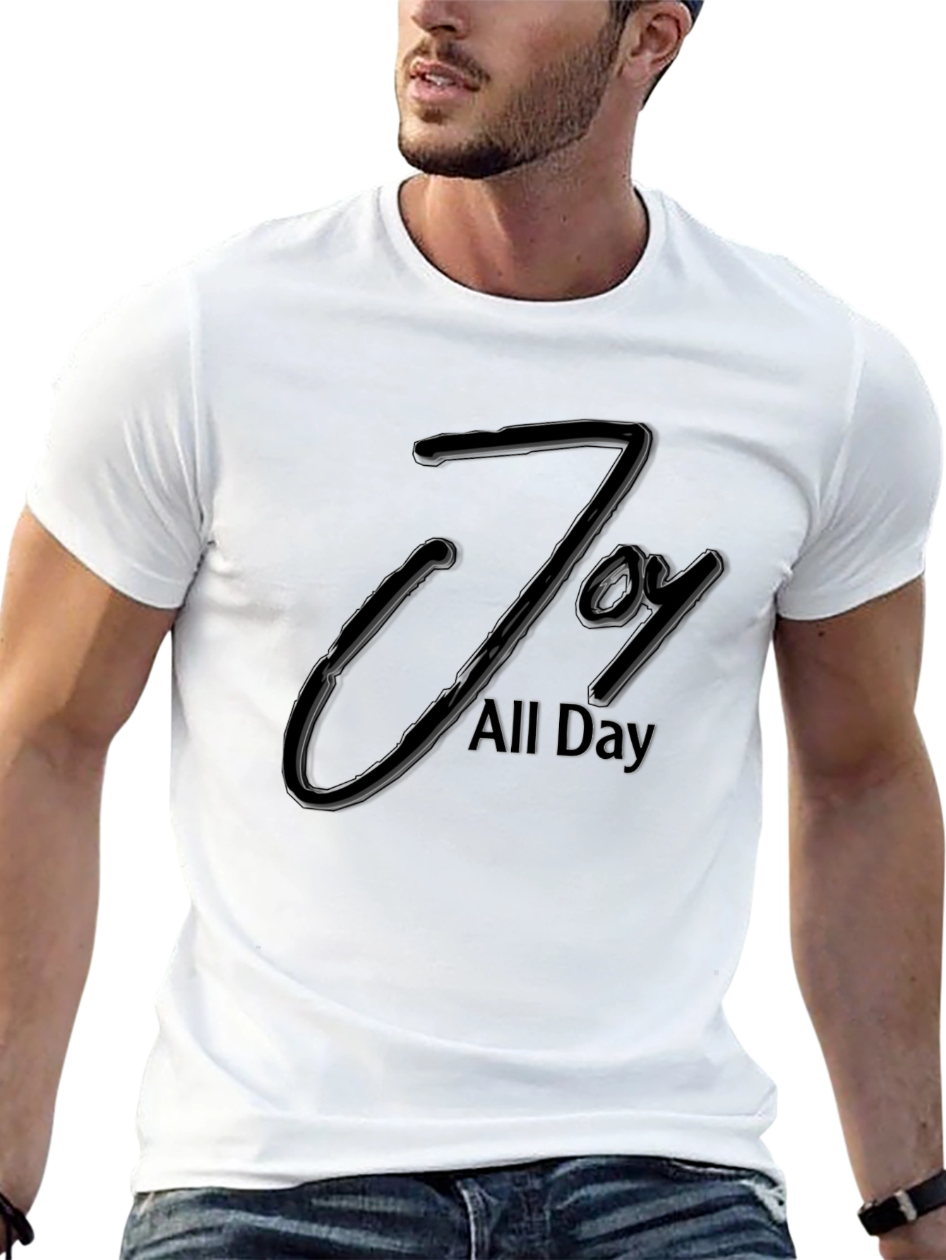 Black Joy All Day Black Graphic Tee - Modern Style view 13