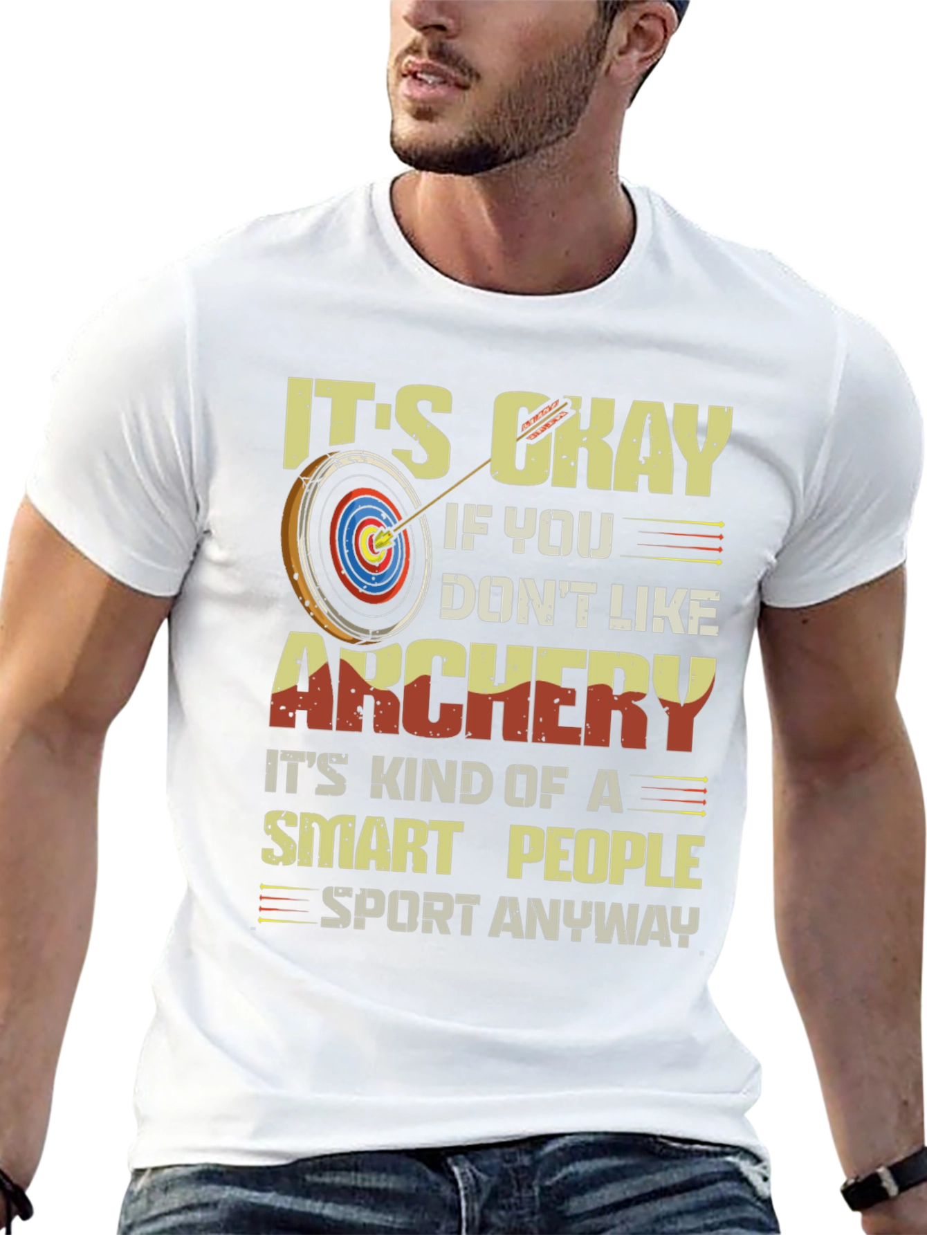 Black Archery Smart People T-Shirt view 13