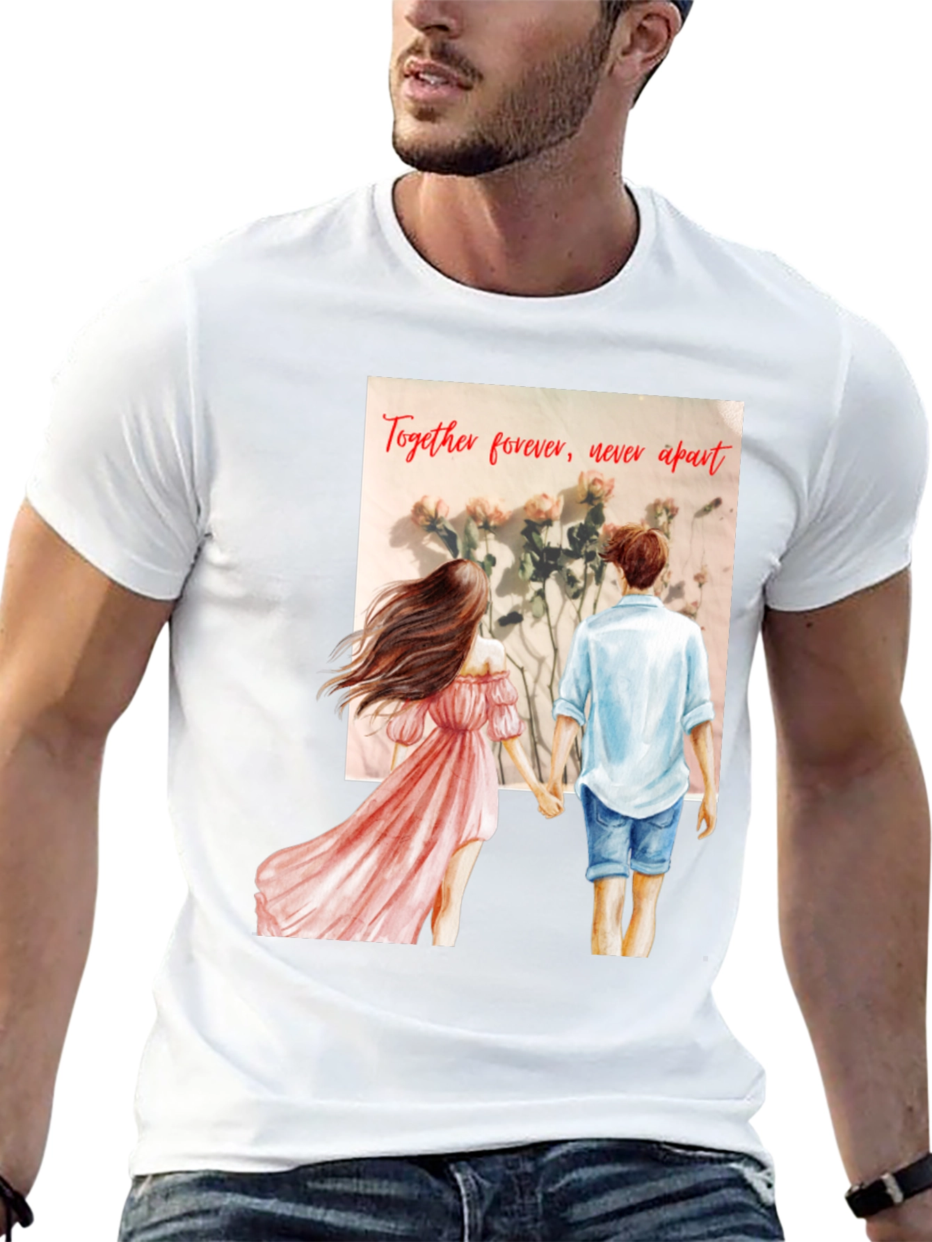 Black Romantic Couple Tee: Together Forever view 13