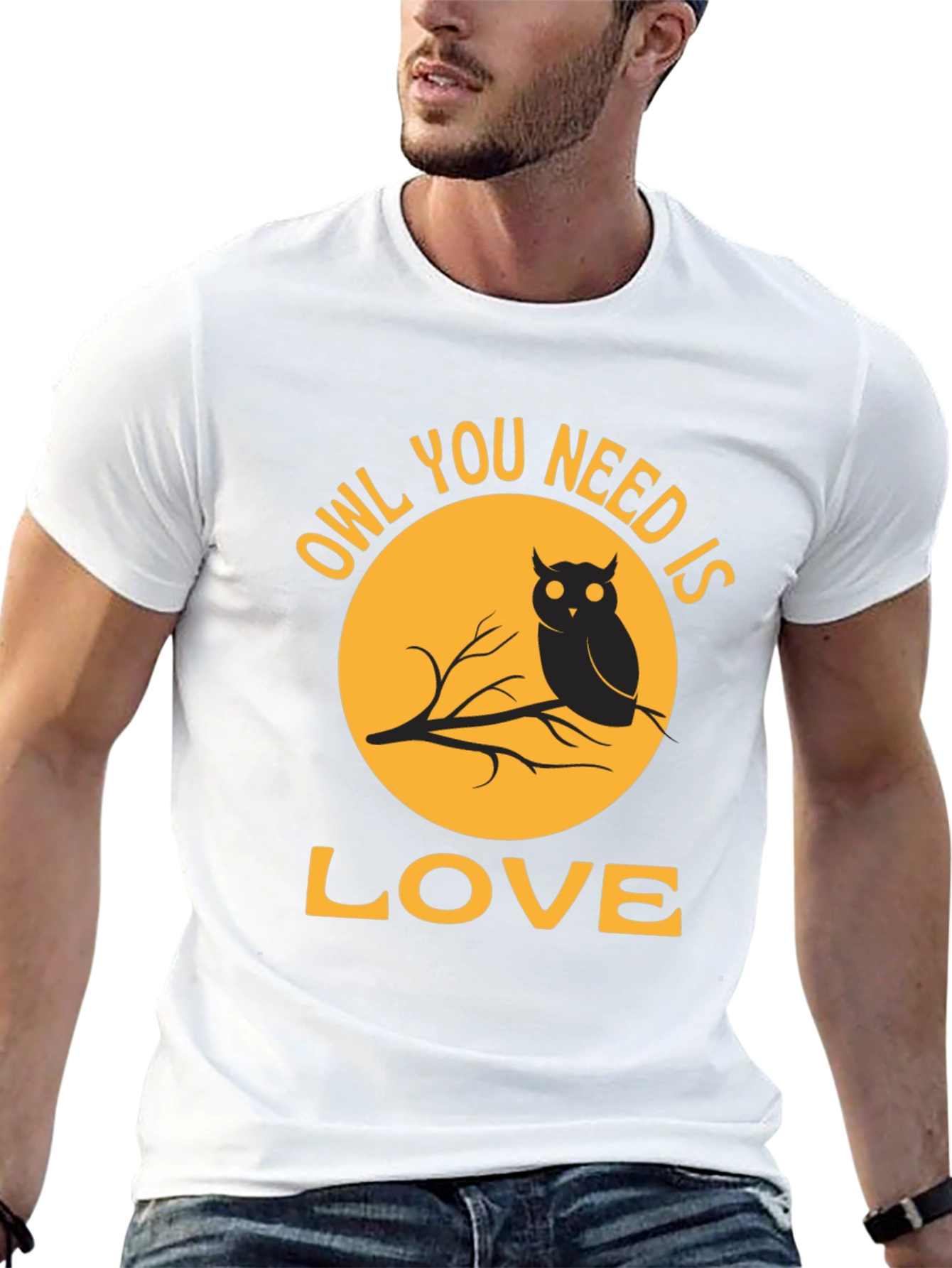Black Owl You Need Is Love T-Shirt - Black view 13