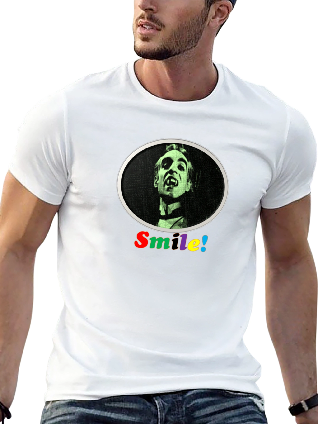 Black Smile Vampire Tee - Unisex Graphic T-Shirt view 13