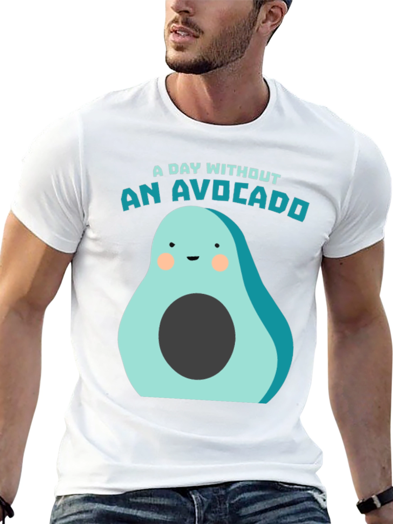 Black A Day Without an Avocado Funny T-Shirt view 13
