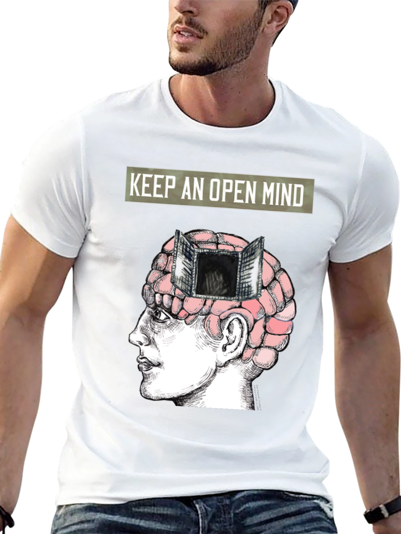 Black Open Mind T-Shirt - Express Yourself view 13