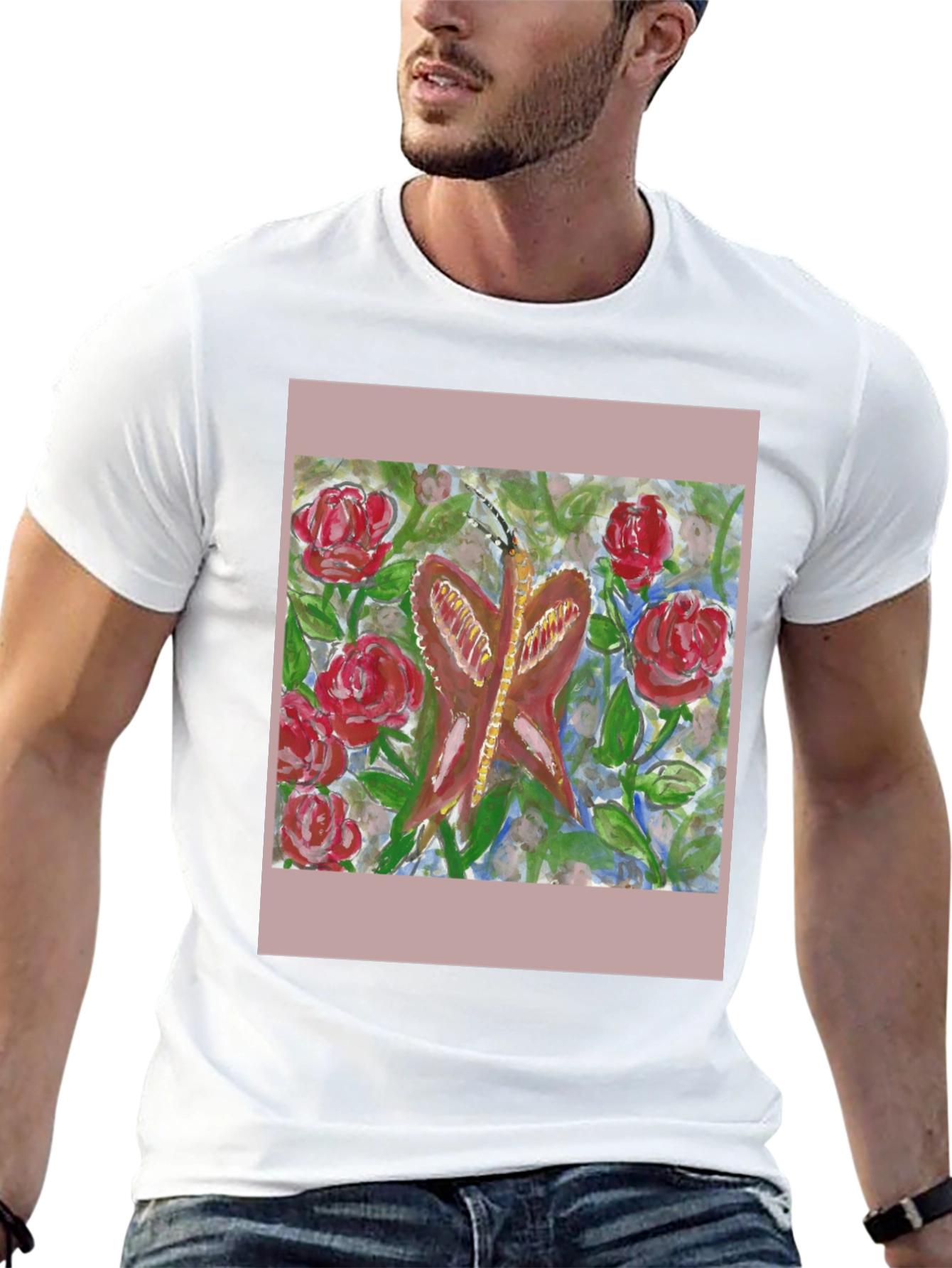 Black Butterfly and Roses Graphic Tee - Artistic Design view 13