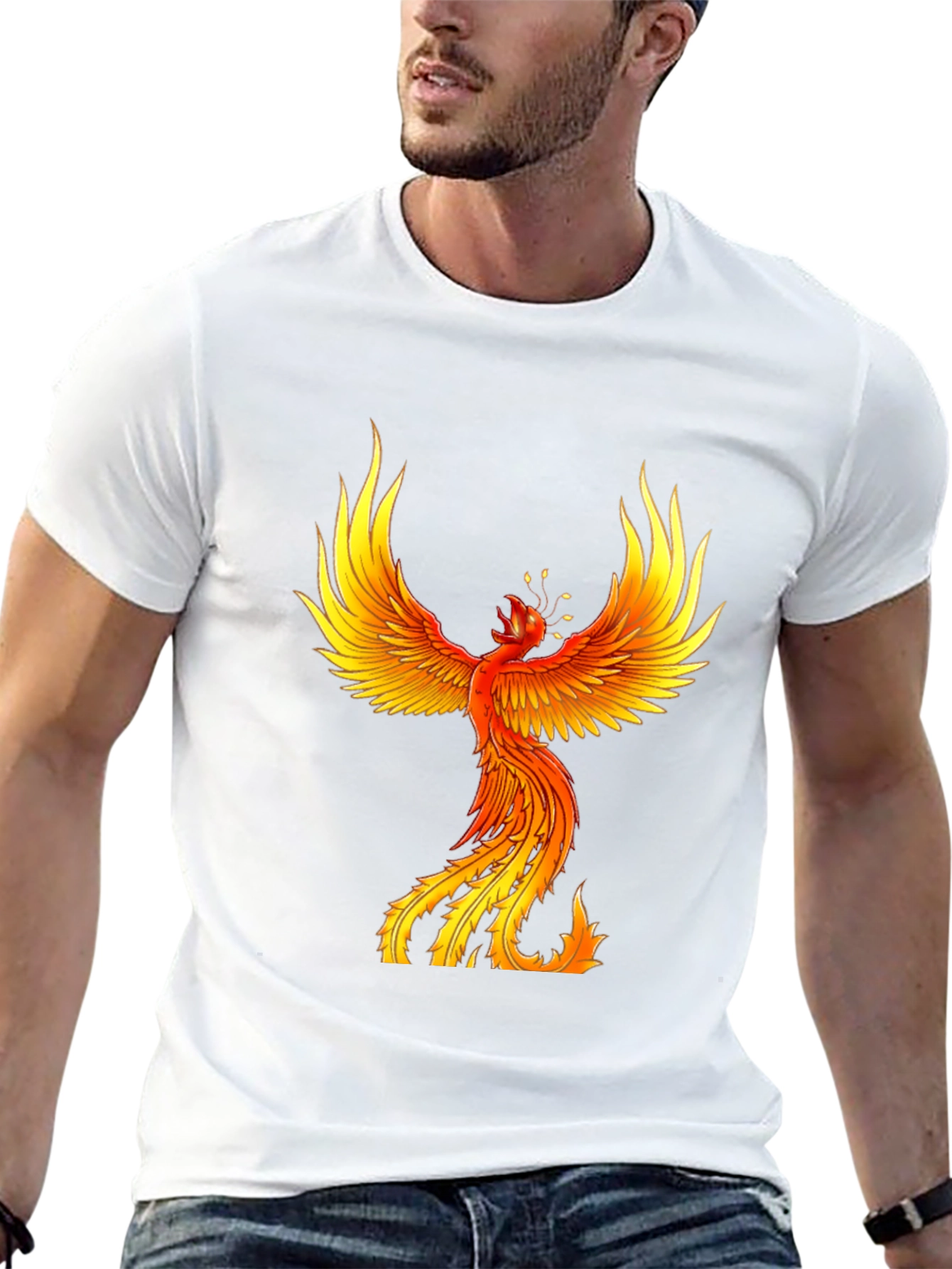 Black Fiery Phoenix Graphic Tee - Bold Black view 13