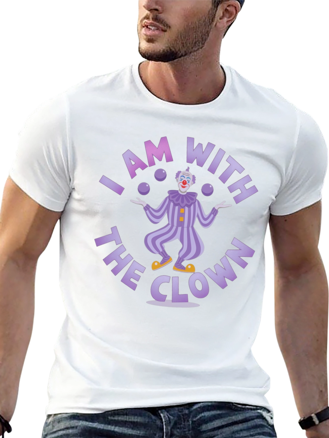 I am With the Clown Graphic Tee - Juggling Clown Design - 13