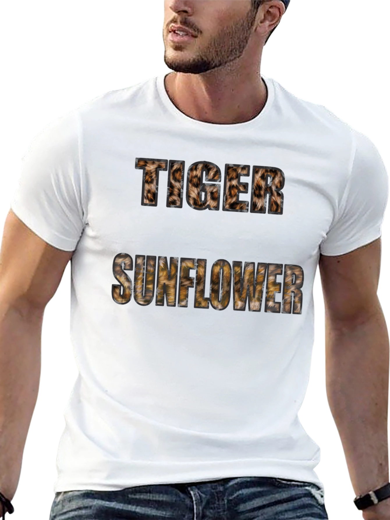 Black Tiger Sunflower Graphic Print Tee - Black view 13