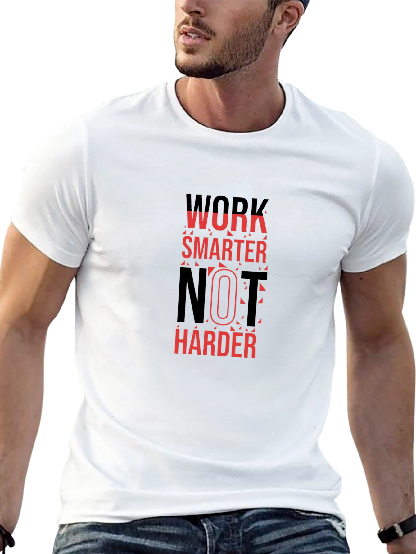Black Work Smarter T-Shirt: Motivational Graphic Tee view 13