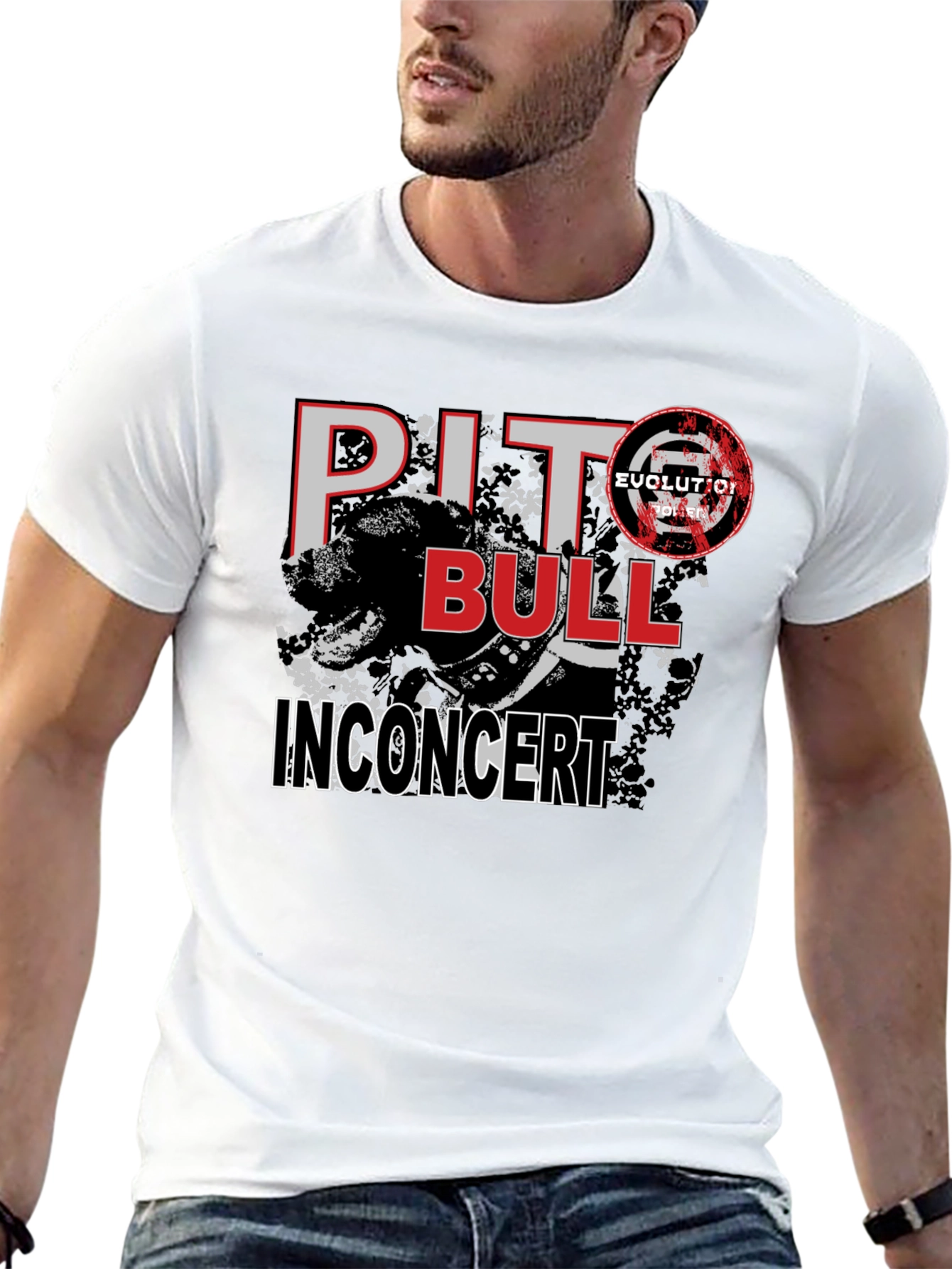 Black Pitbull In Concert Graphic Tee view 13